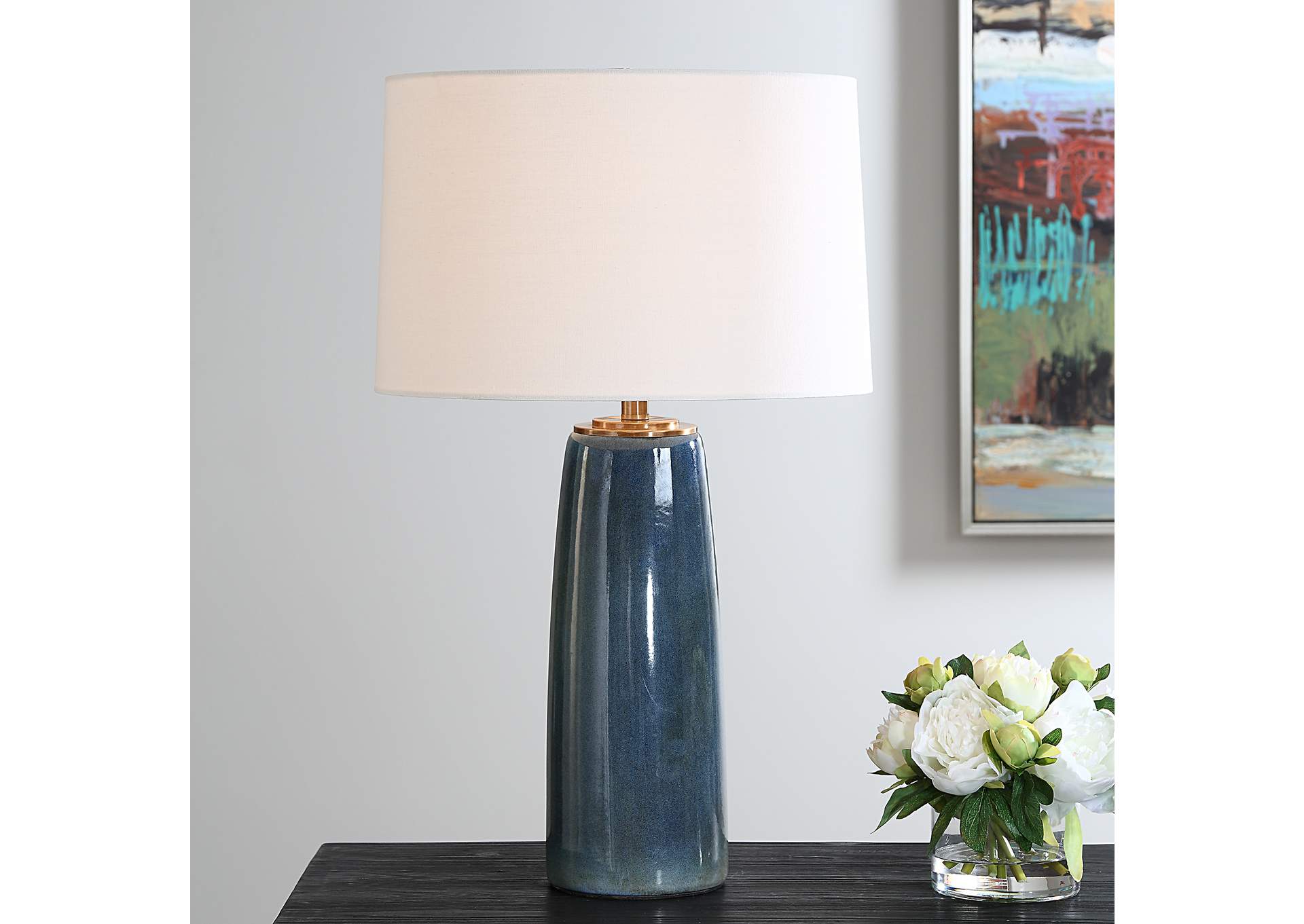 Uttermost Submerged Deep Blue Table Lamp