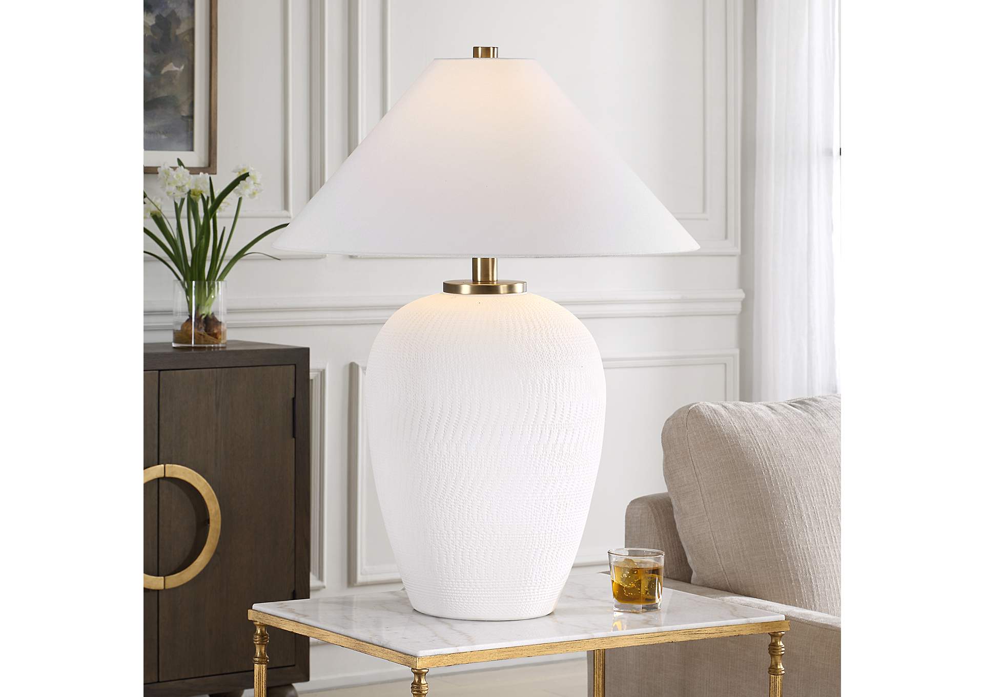 Uttermost Merriton Matt White Table Lamp