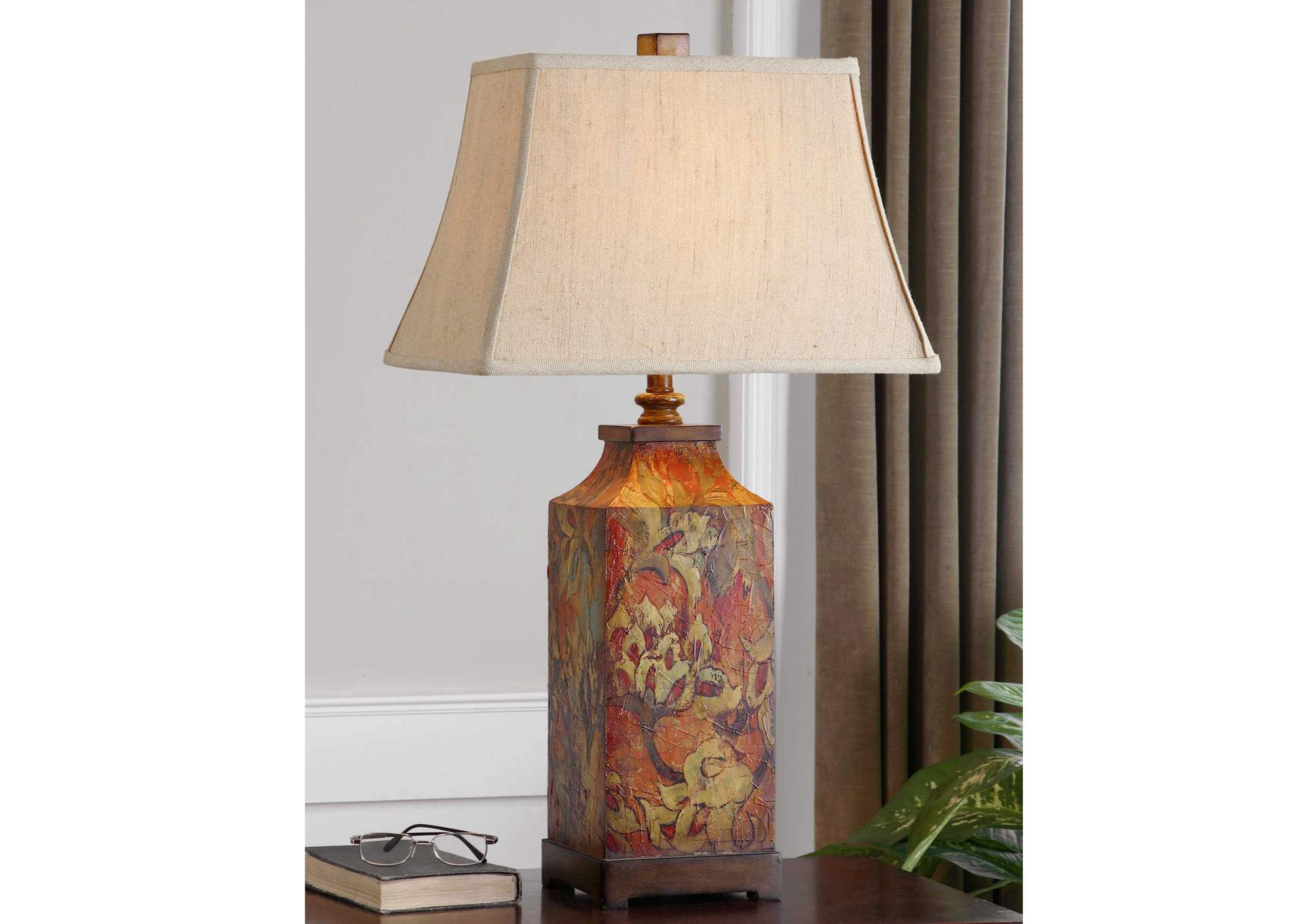 Uttermost Colorful Flowers Table Lamp