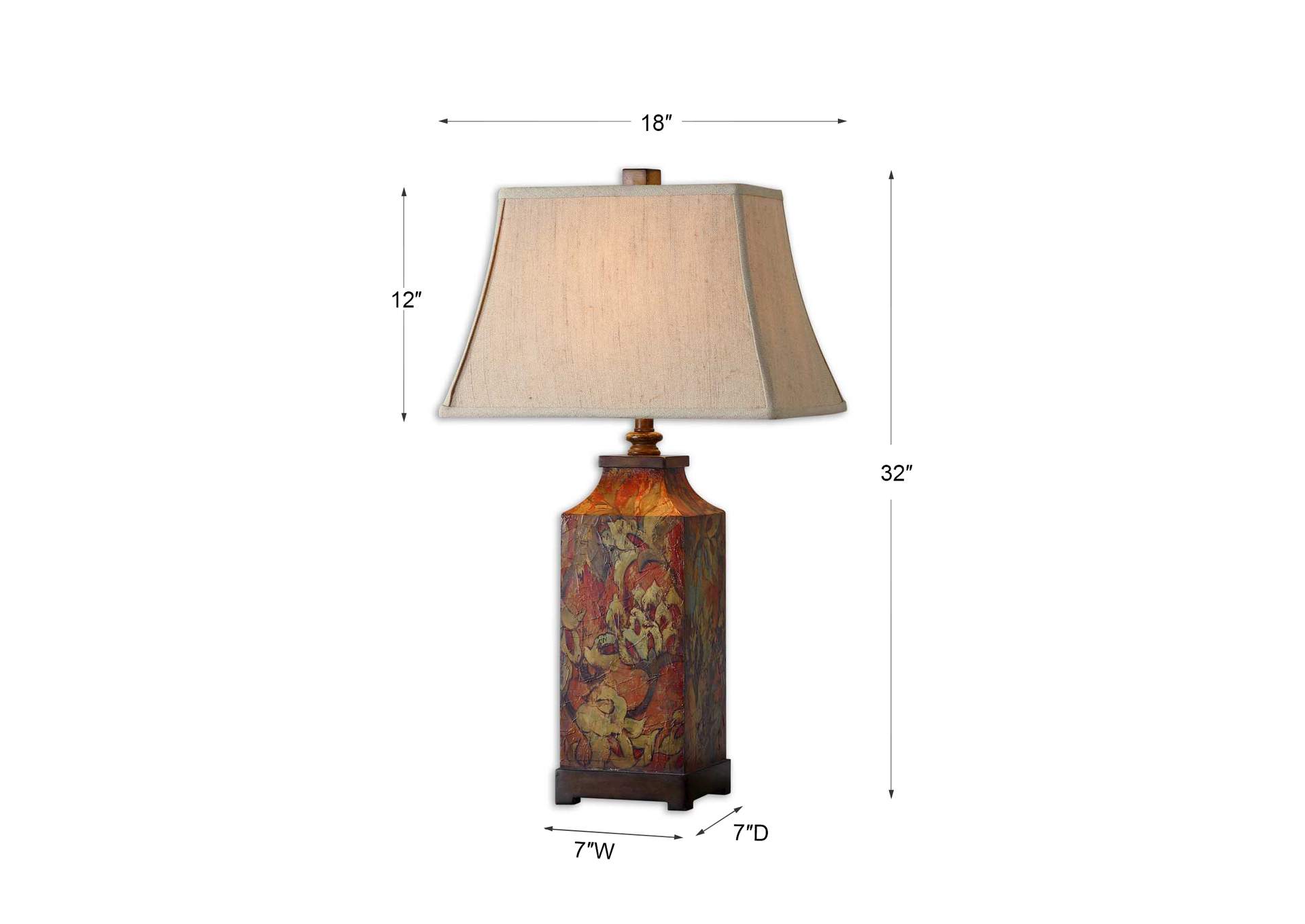 Uttermost Colorful Flowers Table Lamp