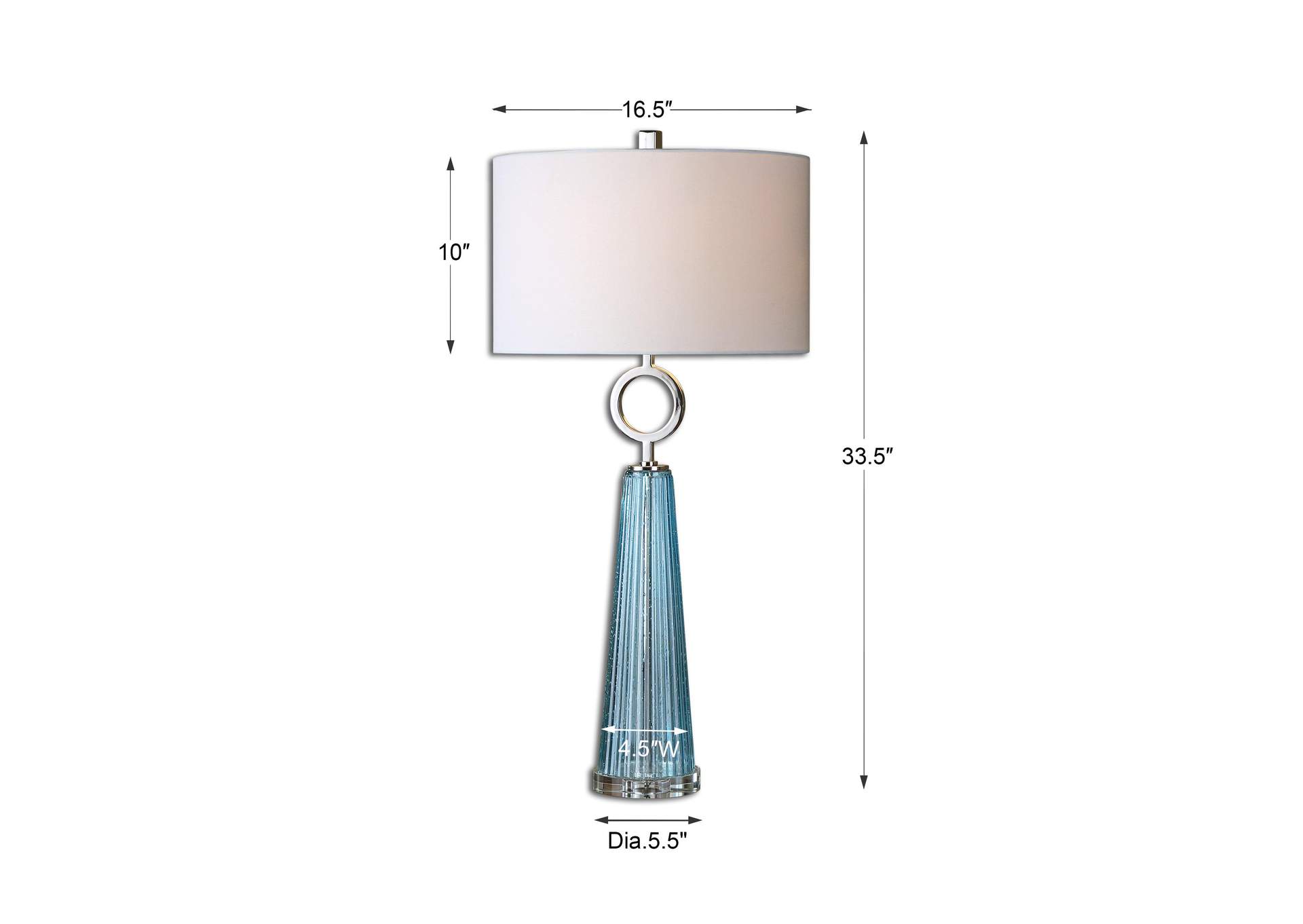Uttermost Navier Blue Glass Table Lamp