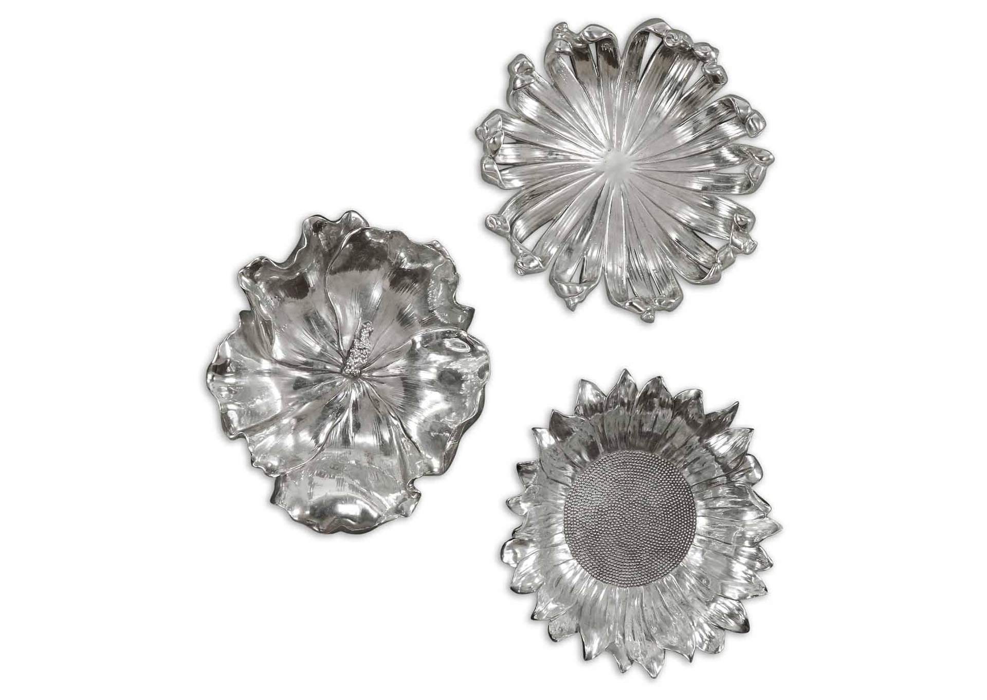 Uttermost Silver Flowers Wall Art, Set image 1