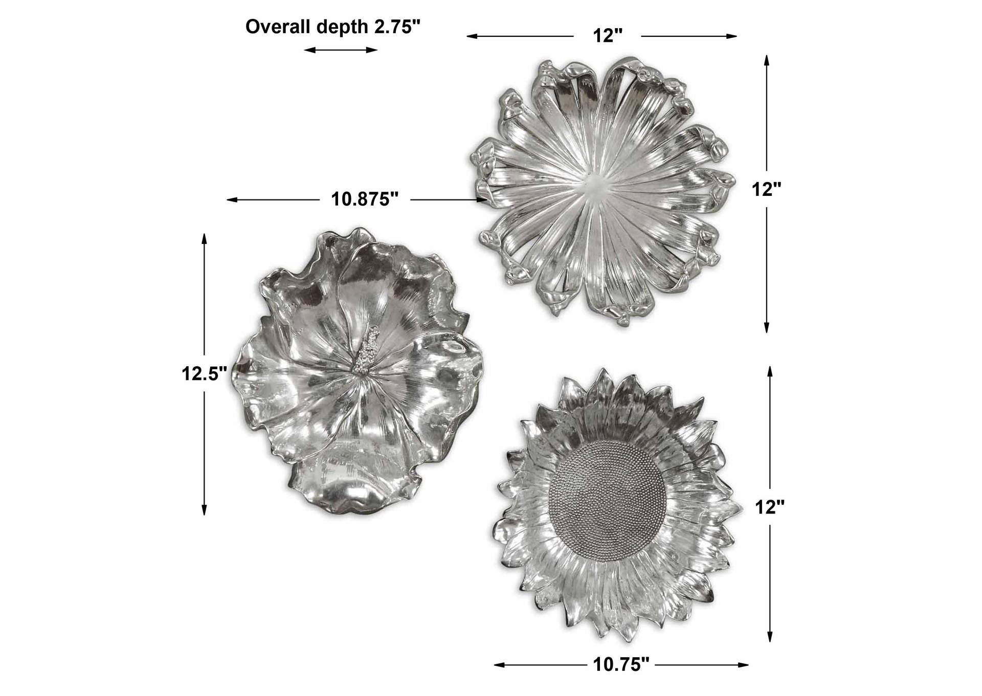 Uttermost Silver Flowers Wall Art, Set image 4
