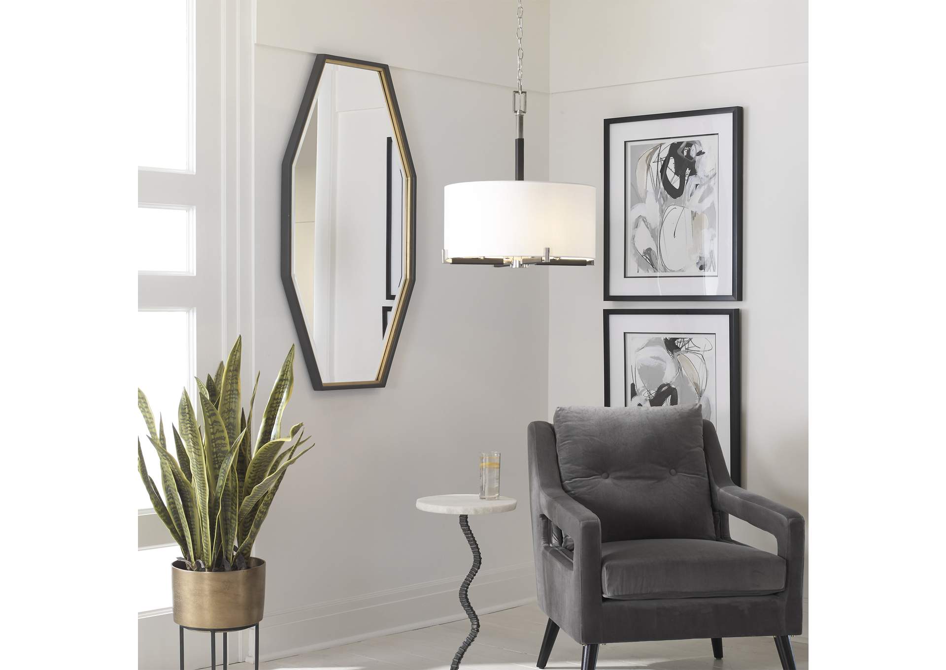 Uttermost Savion Gold Octagon Mirror