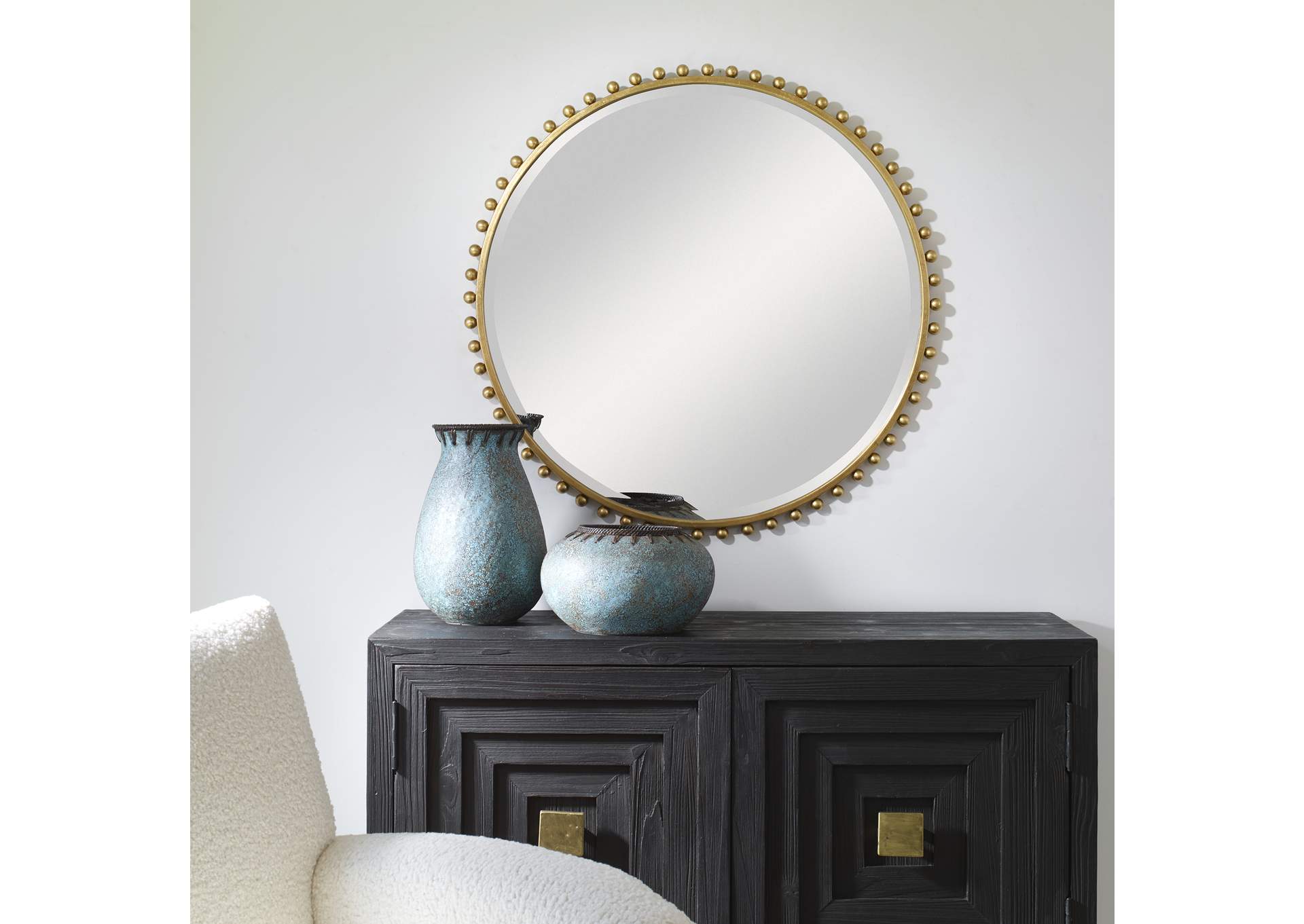 Uttermost Taza Gold Round Mirror