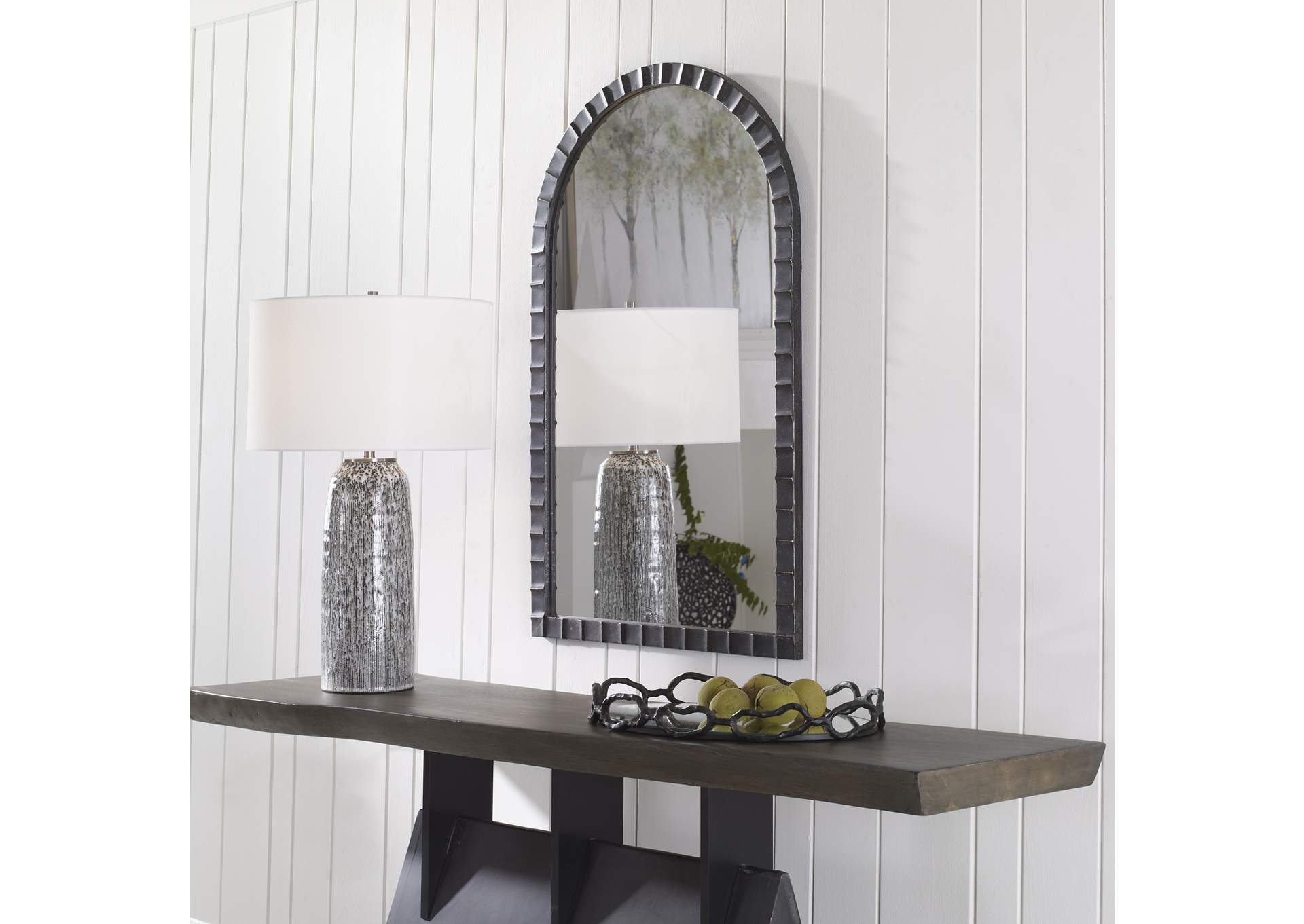 Uttermost Dandridge Black Arch Mirror