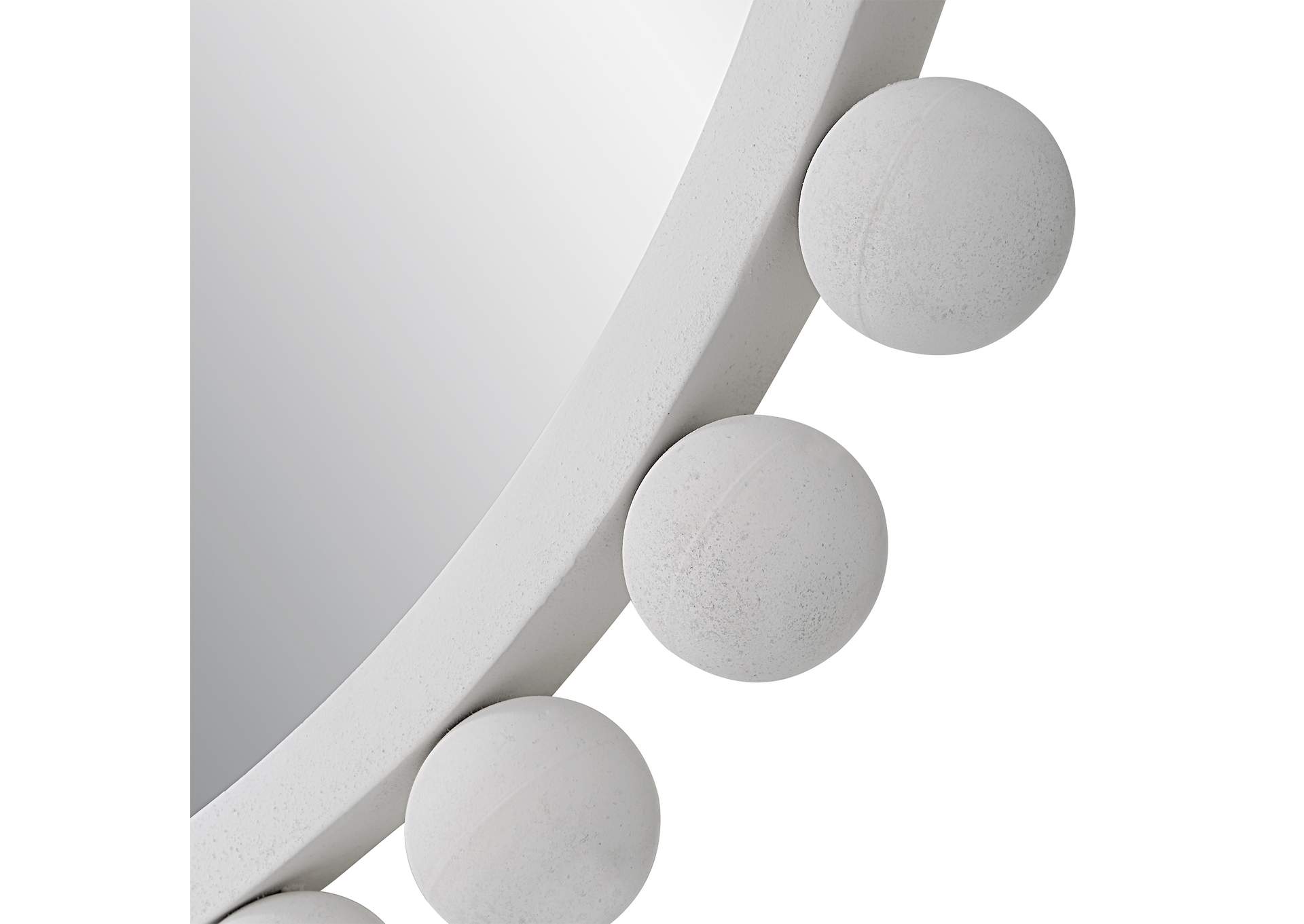 Uttermost Cyra White Round Mirror