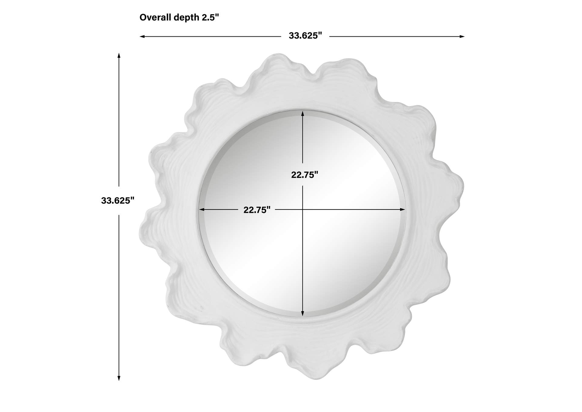 Uttermost Sea Coral White Round Mirror