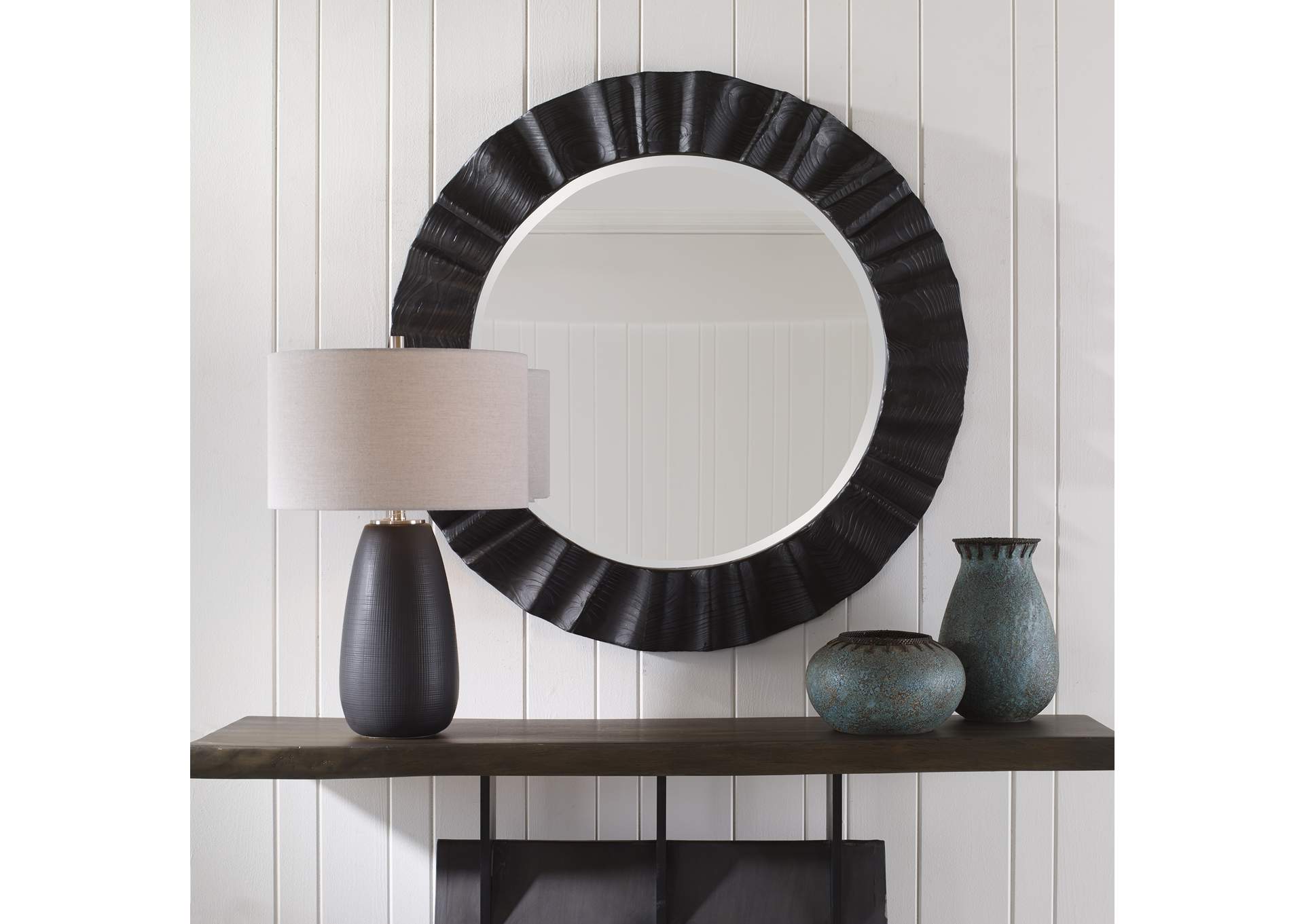 Uttermost Caribou Dark Espresso Round Mirror