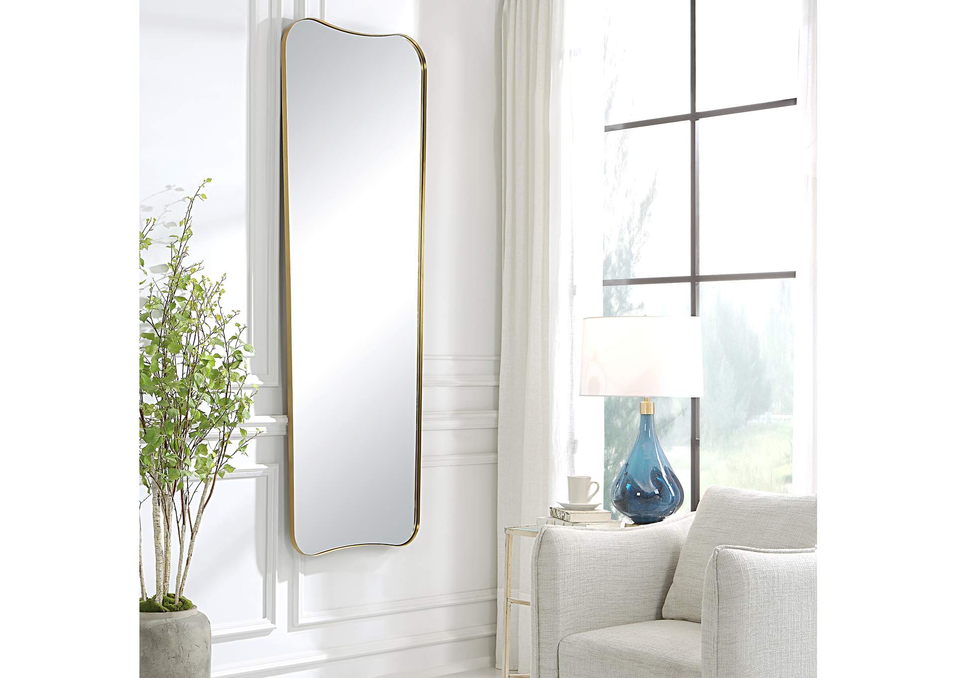 Uttermost Belvoir Large Antique Brass Mirror