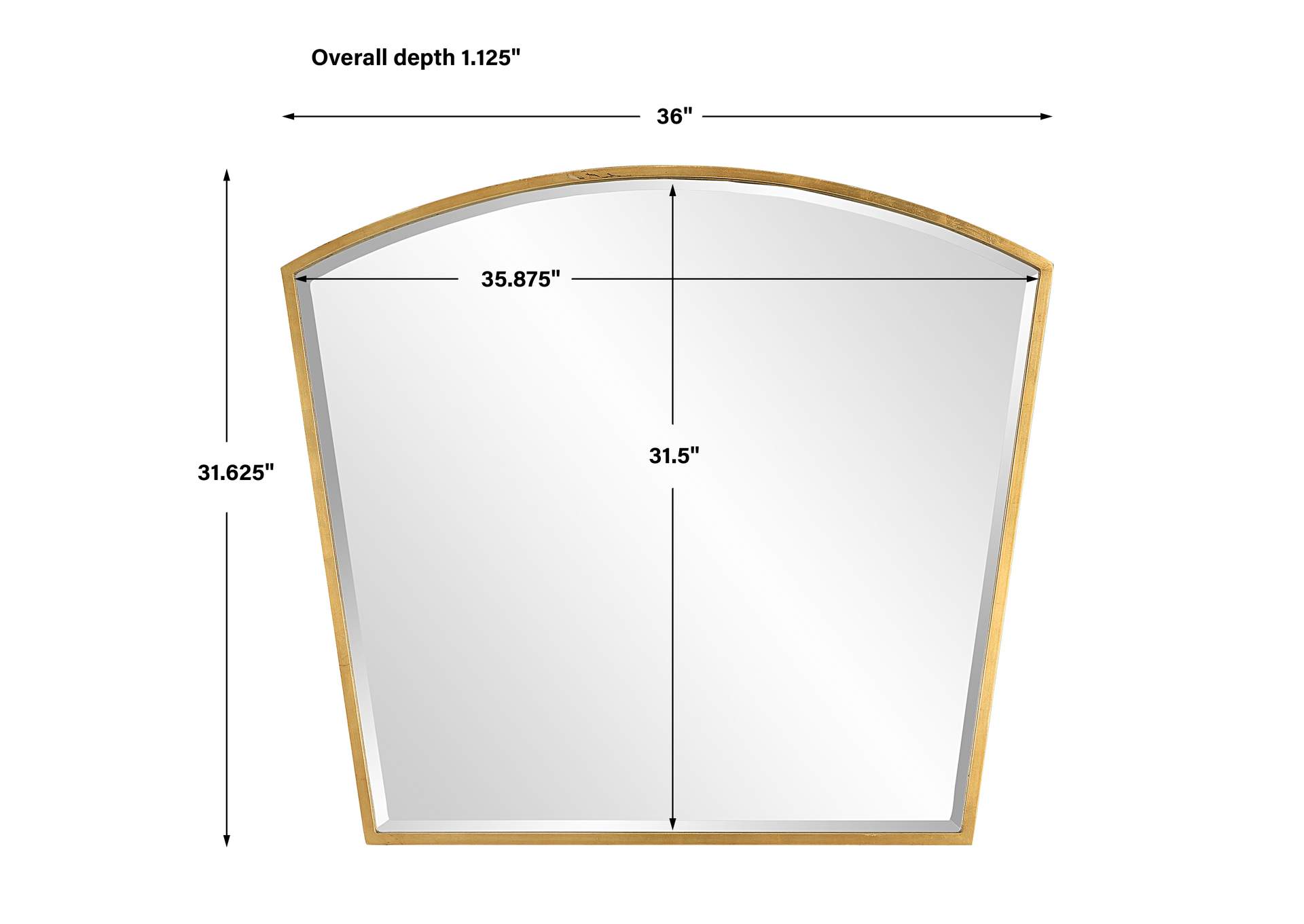 Uttermost Boundary Gold Arch Mirror