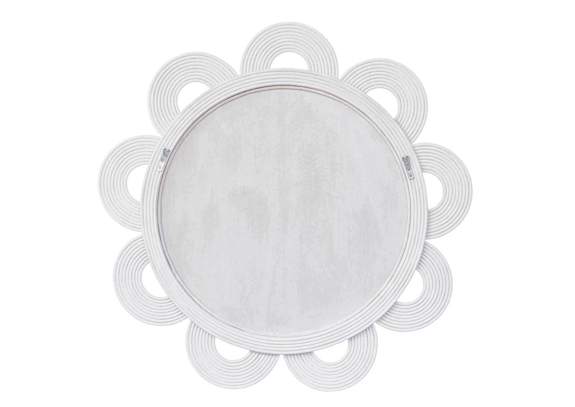 Uttermost Clematis White Rattan Round Mirror