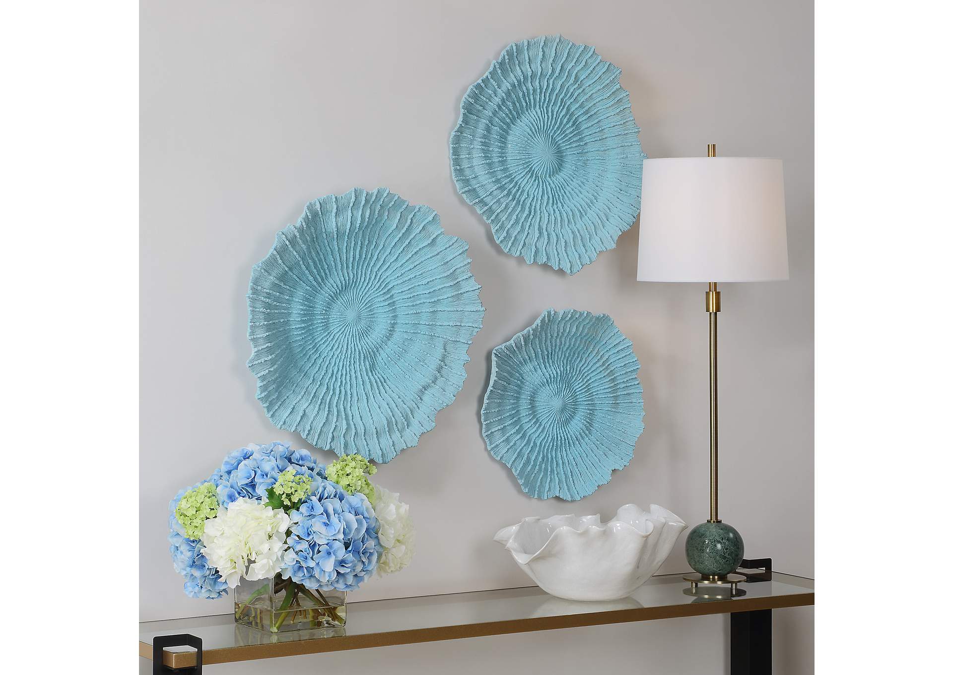 Uttermost Ocean Gems Blue Wall Decor Set