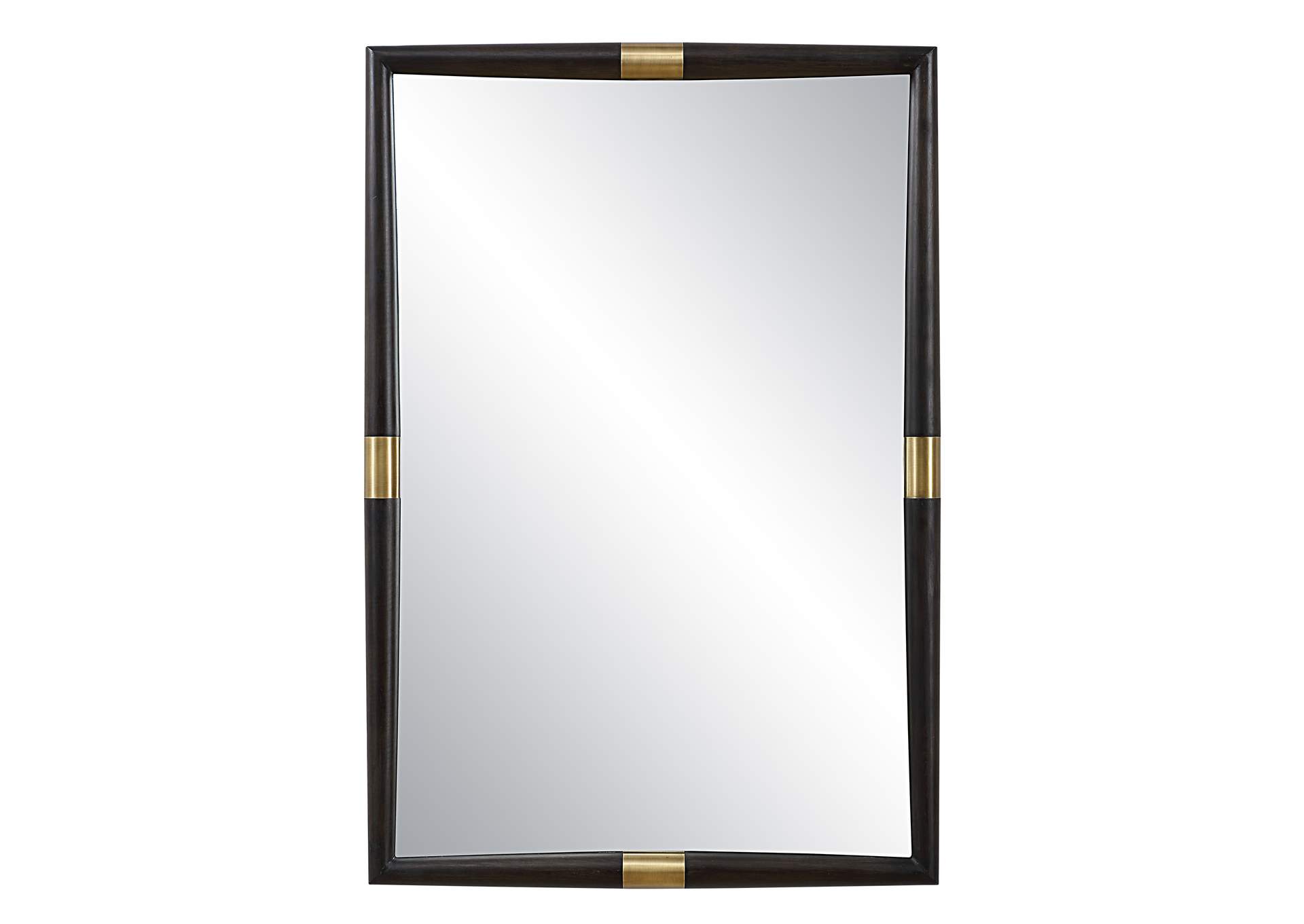 Uttermost Larkin Dark Wood & Brass Mirror