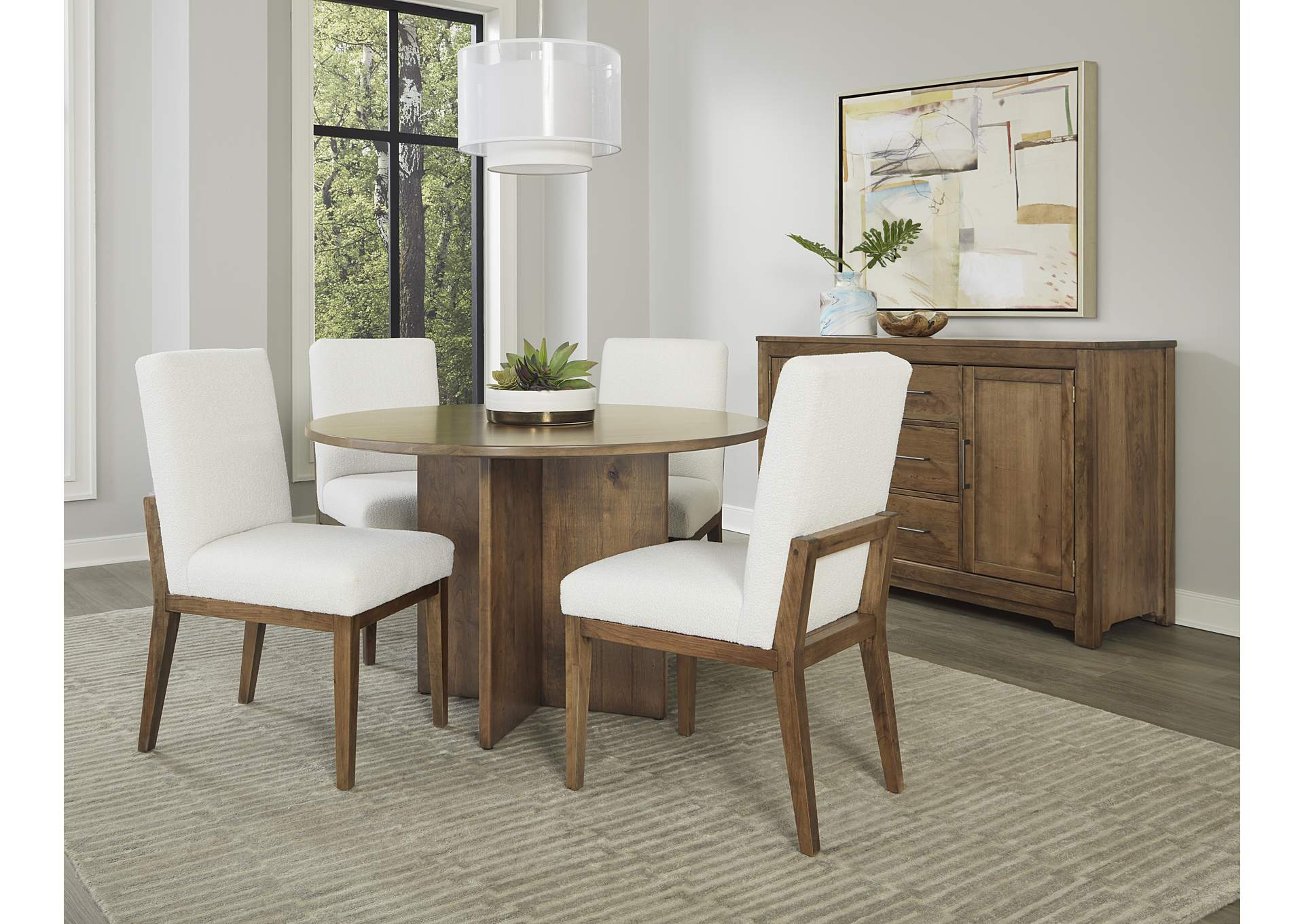 Crafted Cherry Dining - Medium Upholstery Side Chair Black Fabric