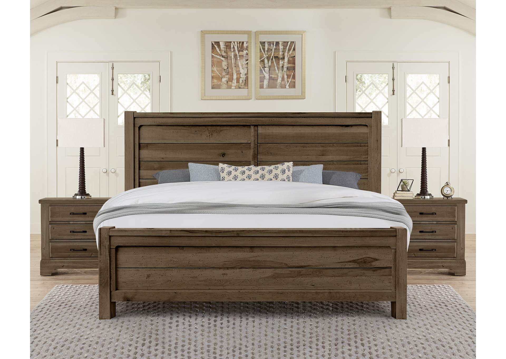 Cool Rustic-Mink California King Plank Bed image 5