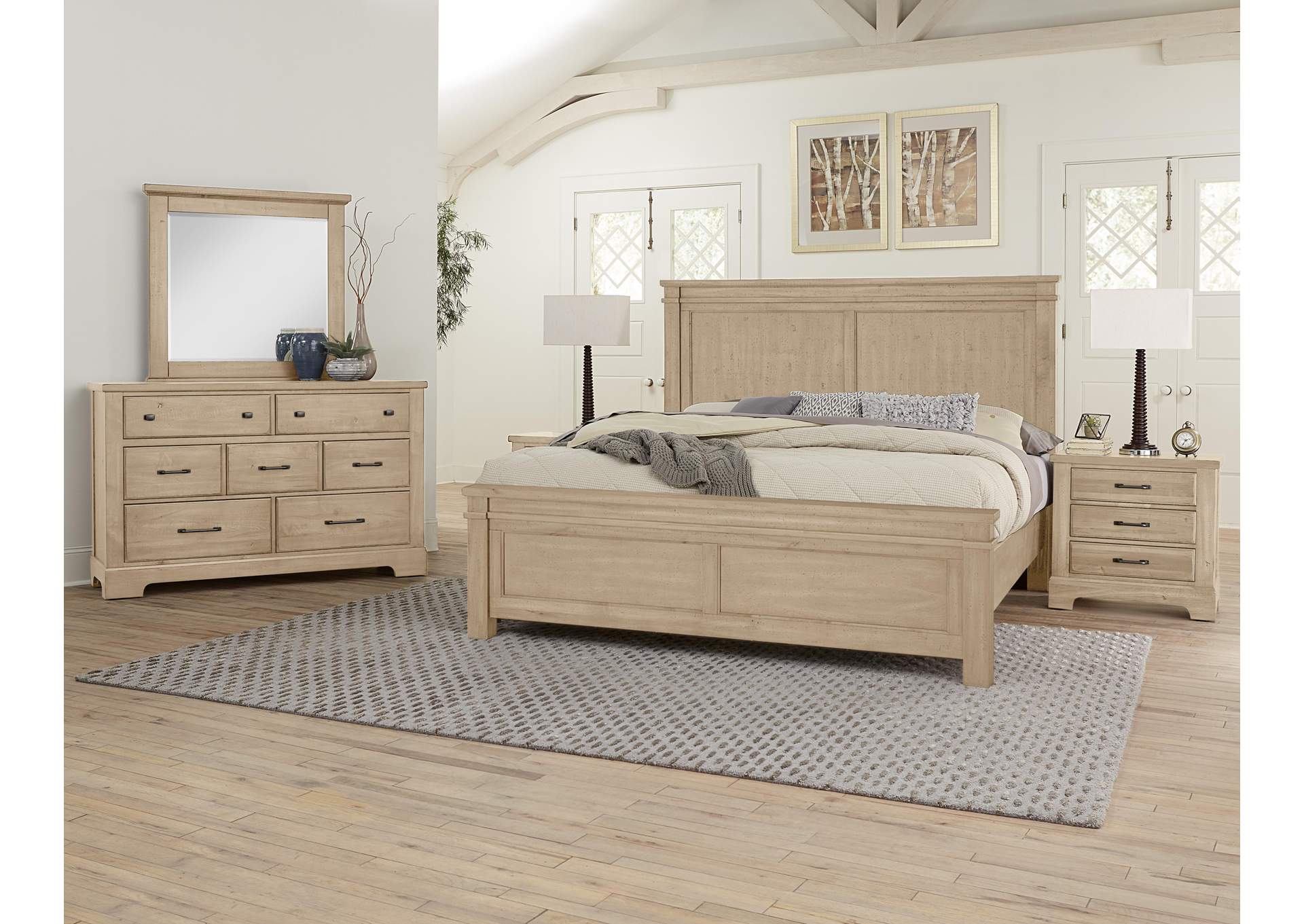 Cool Rustic-Clear Maple King Mansion Bed image 3