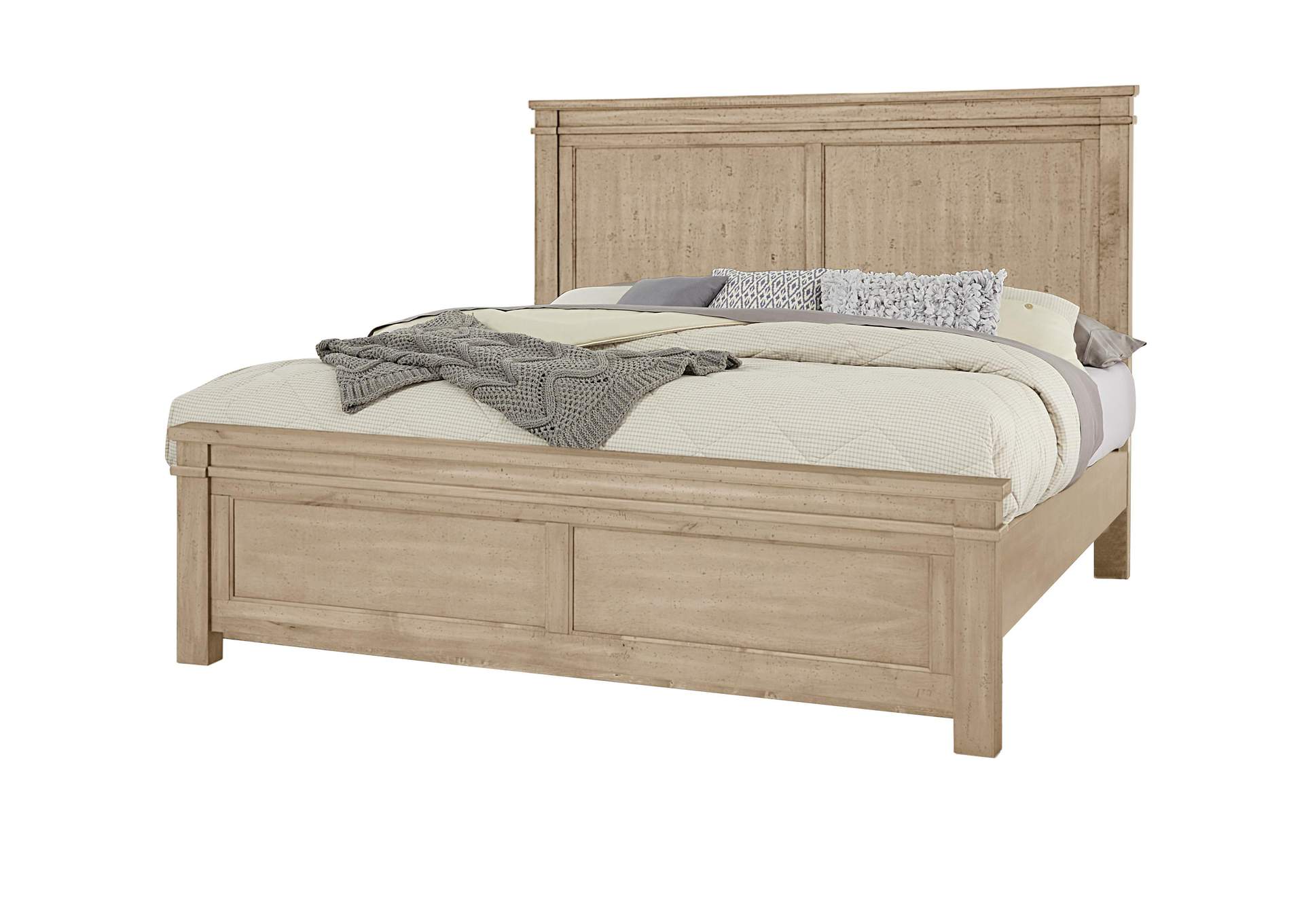 Cool Rustic-Clear Maple King Mansion Bed image 1