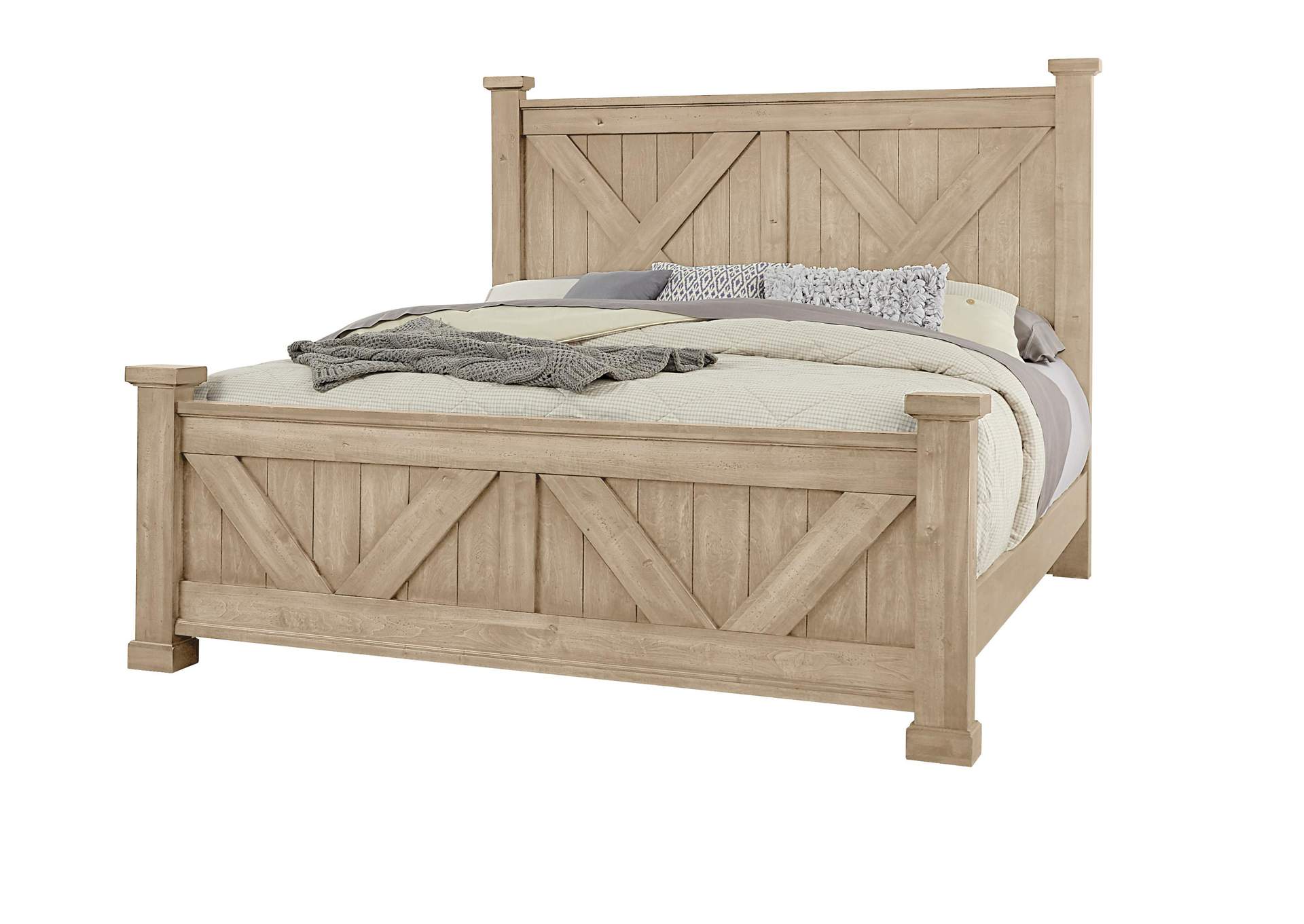 Cool Rustic-Clear Maple Queen Bed With Footboard image 1