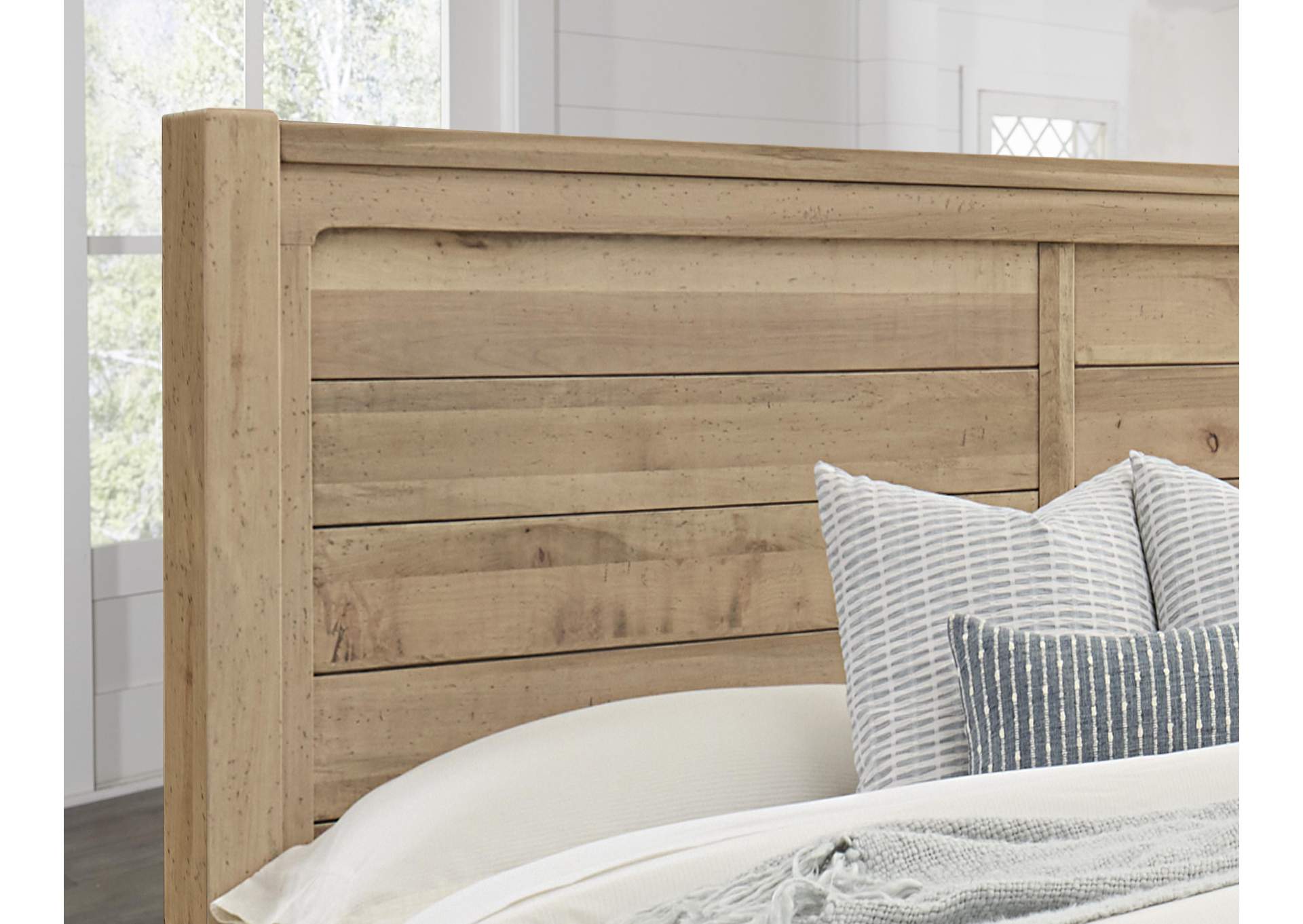 Cool Rustic-Clear Maple California King Plank Bed image 4