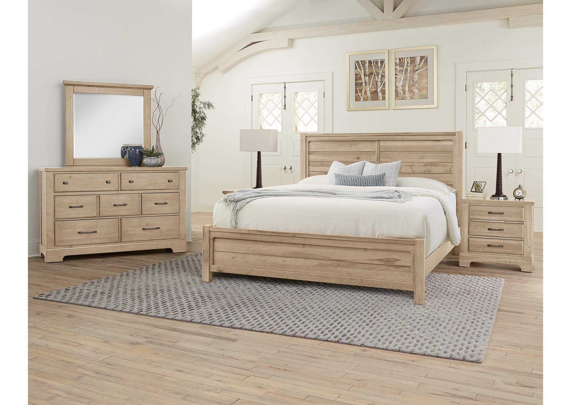 Cool Rustic-Clear Maple California King Plank Bed image 6