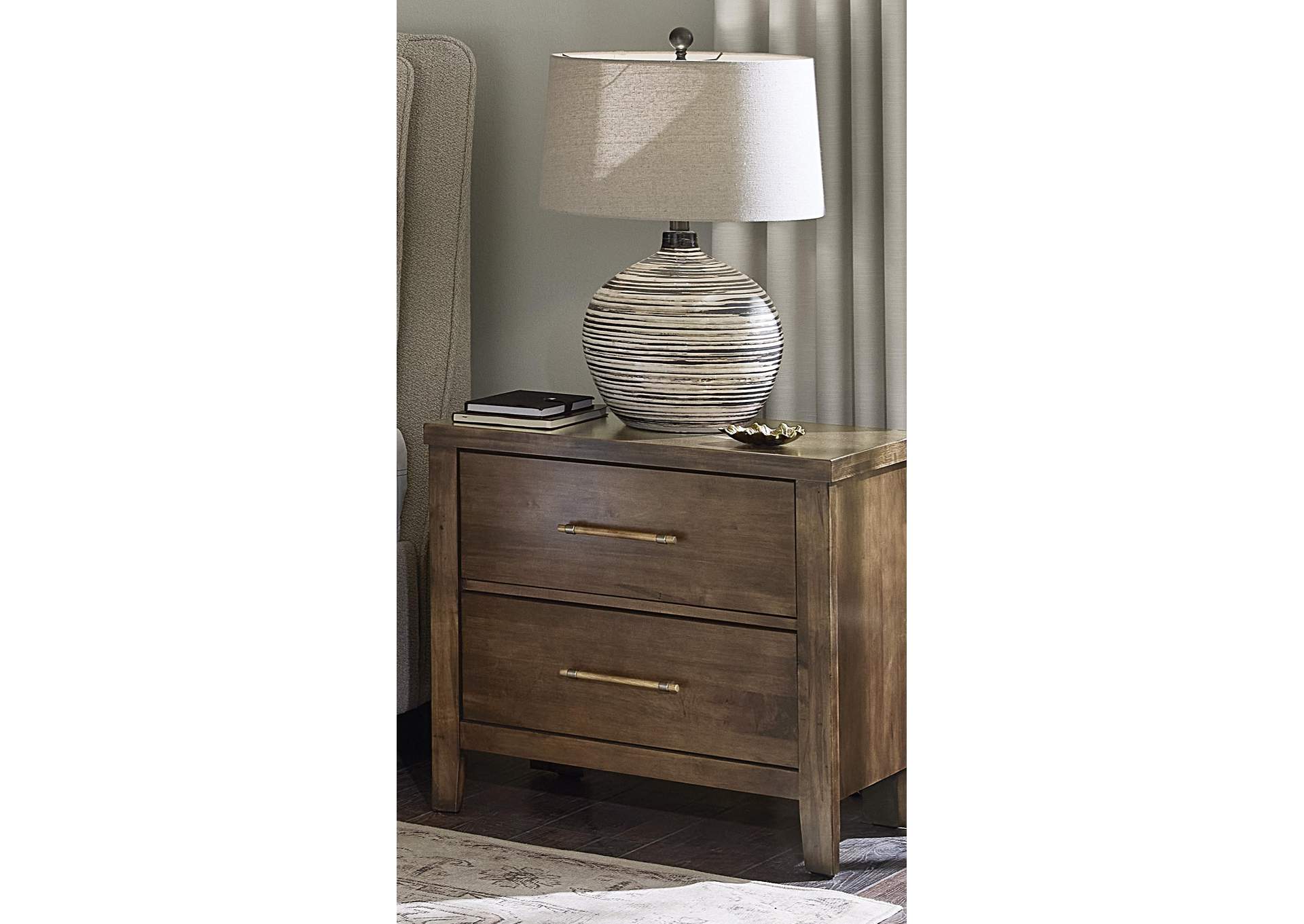 Pure Maple-Maple Syrup Night Stand - 2 Drawer image 1