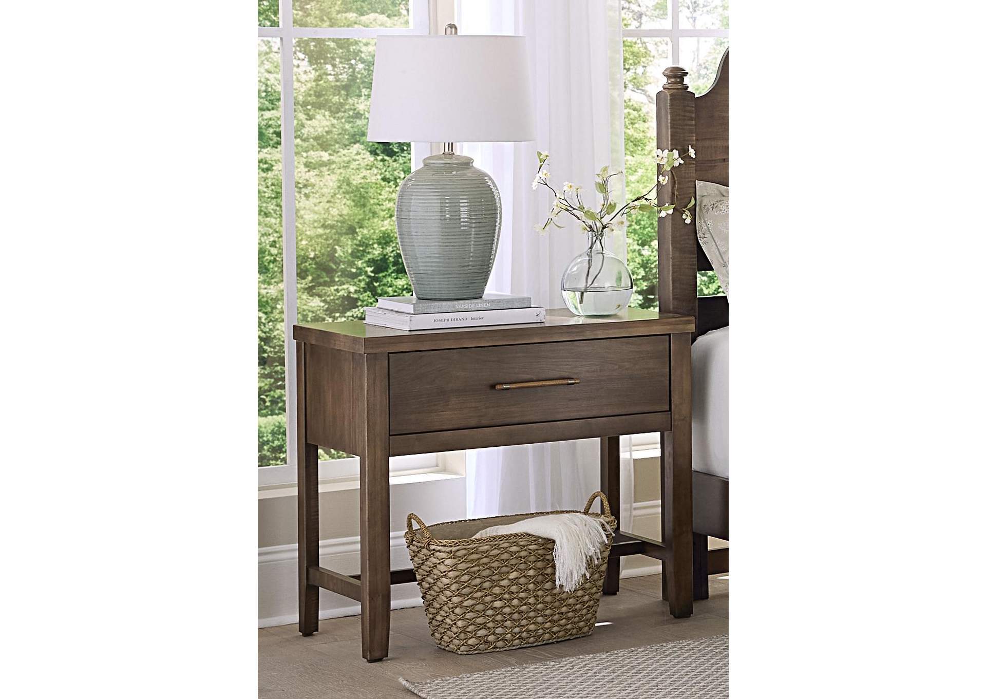 Pure Maple-Maple Syrup Bedside Table - 1 Drawer image 1