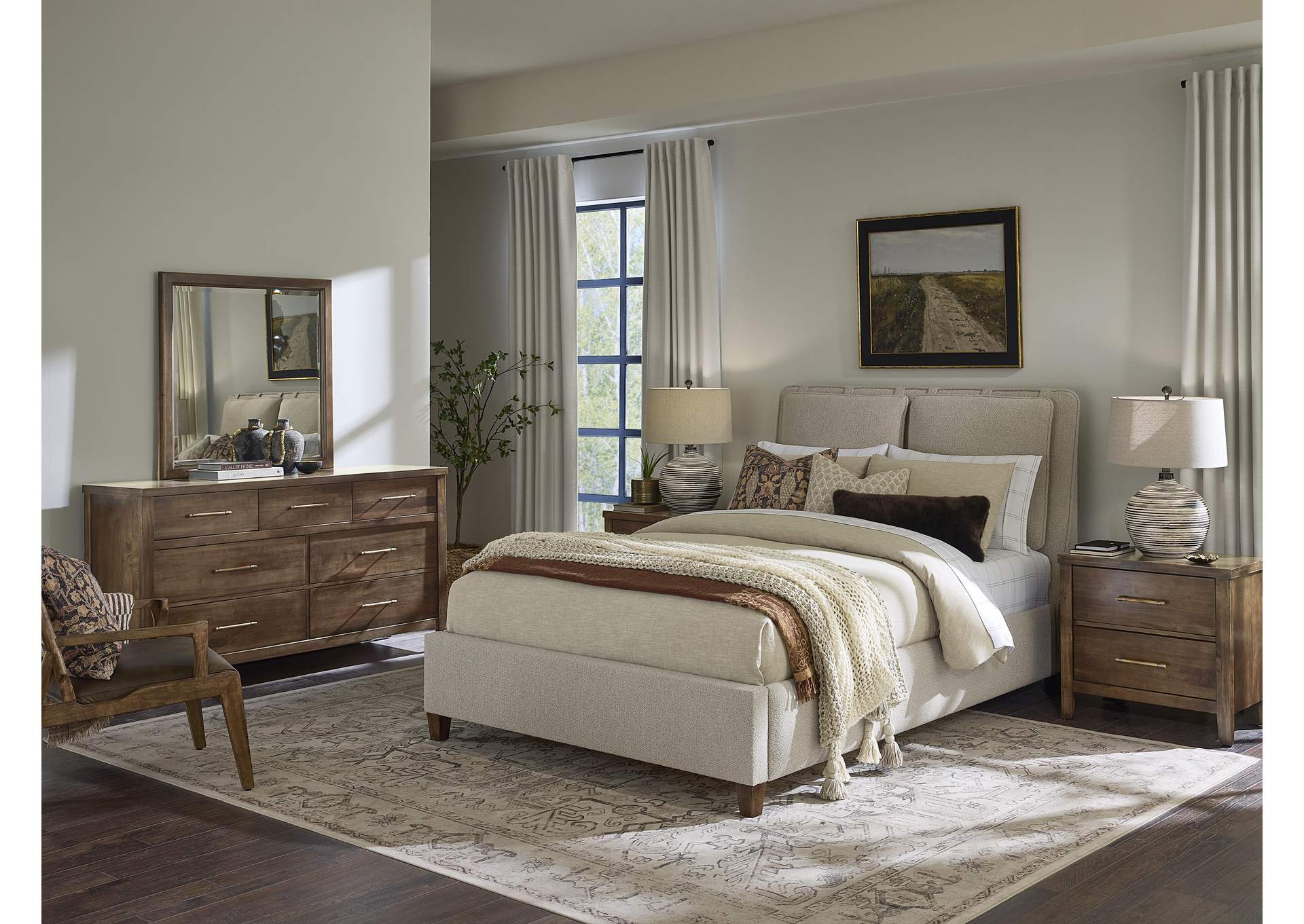 Pure Maple-Maple Syrup King Upholstery Bed-Sandstone image 4