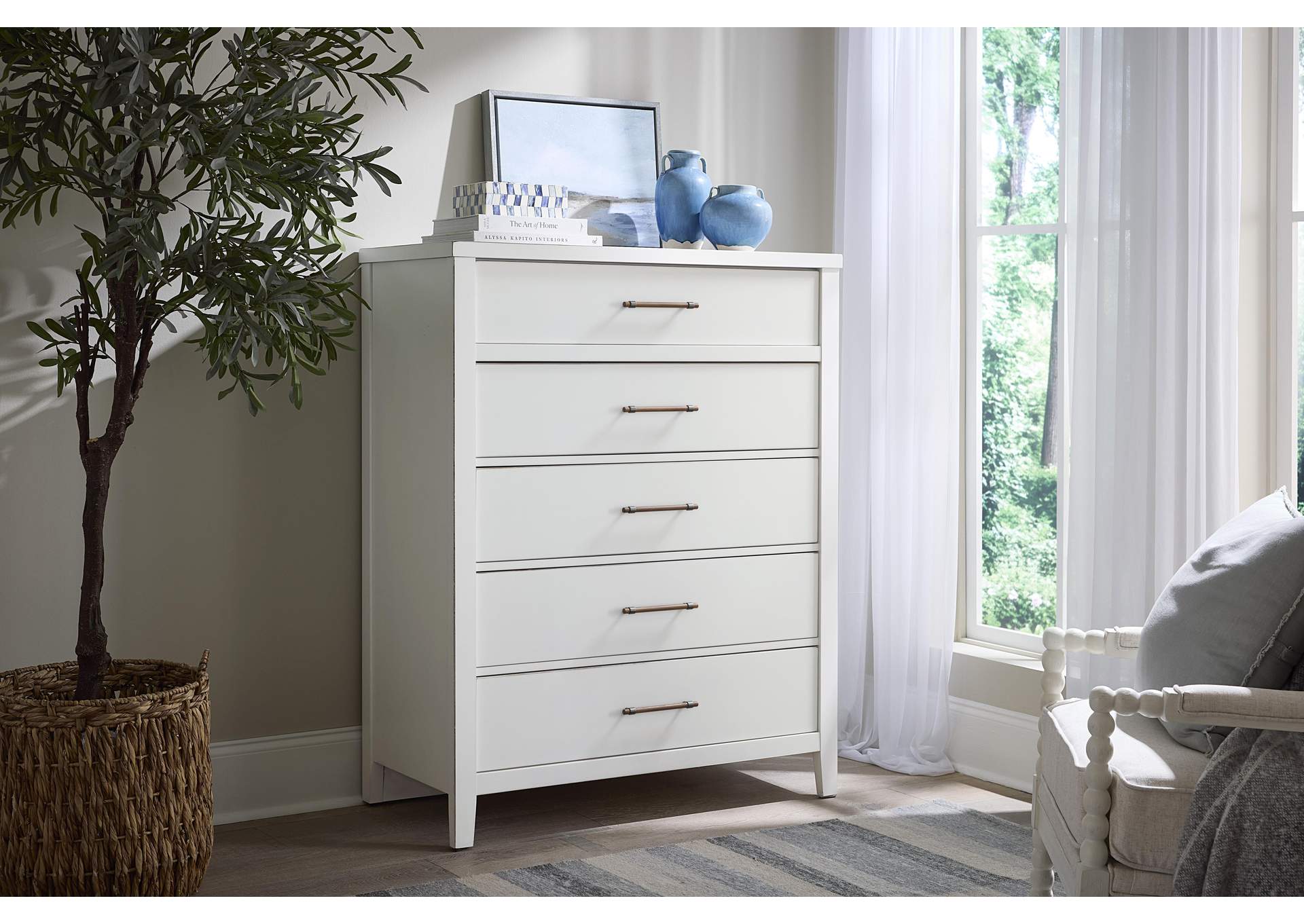 Pure Maple-Cottage White Chest - 5 Drawer image 1