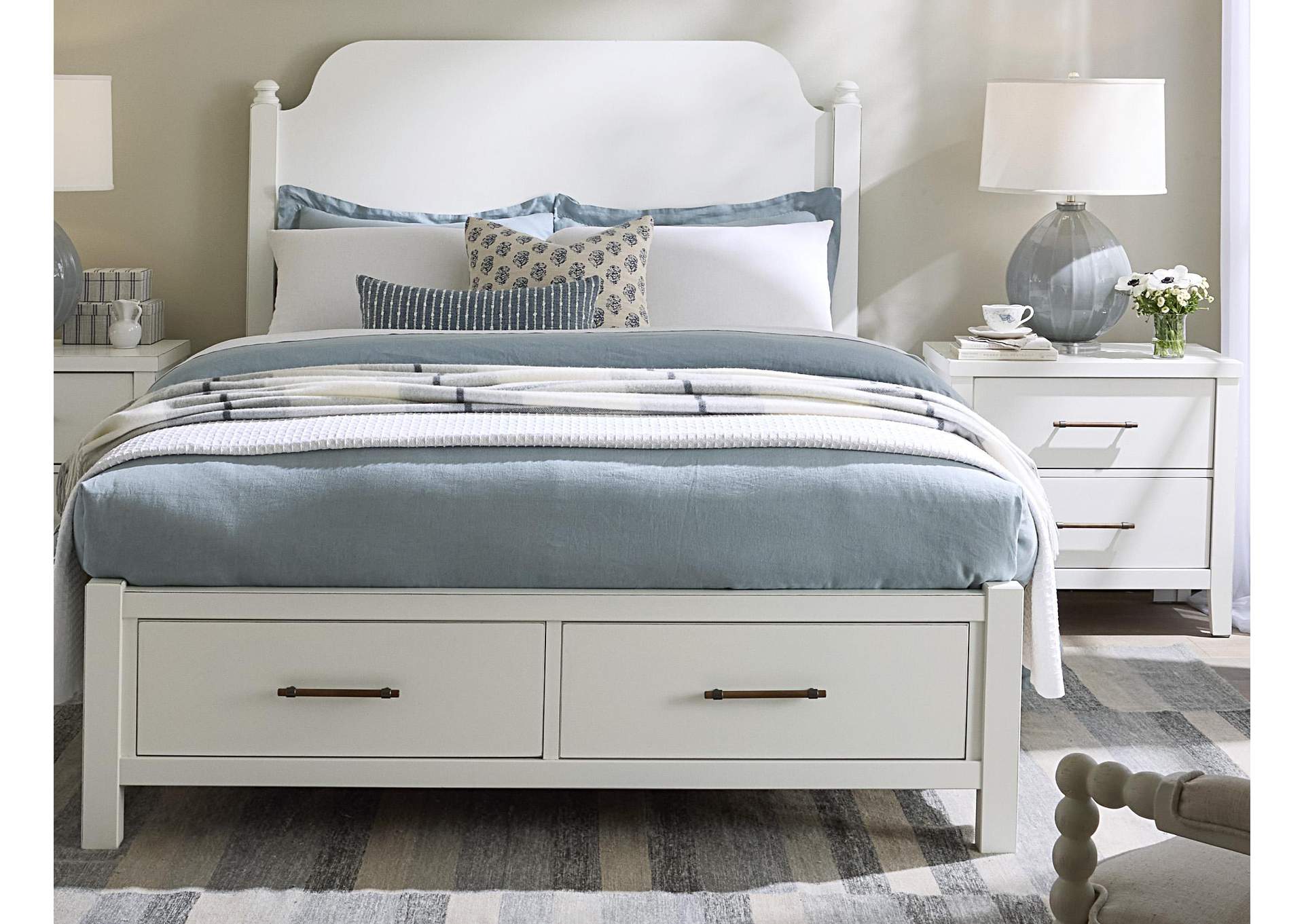 Pure Maple-Cottage White King Poster Storage Bed image 1