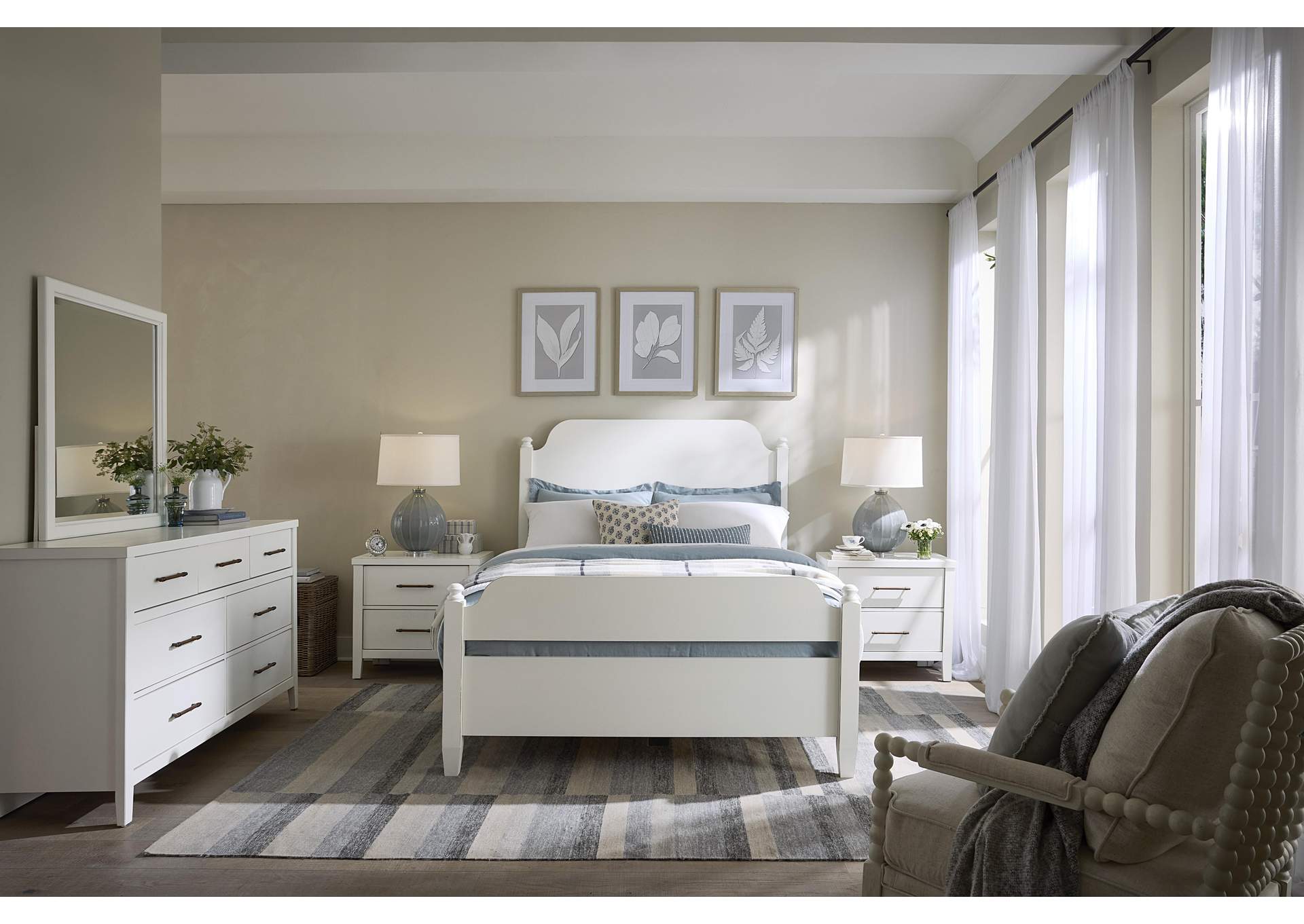 Pure Maple-Cottage White King Poster Bed image 3