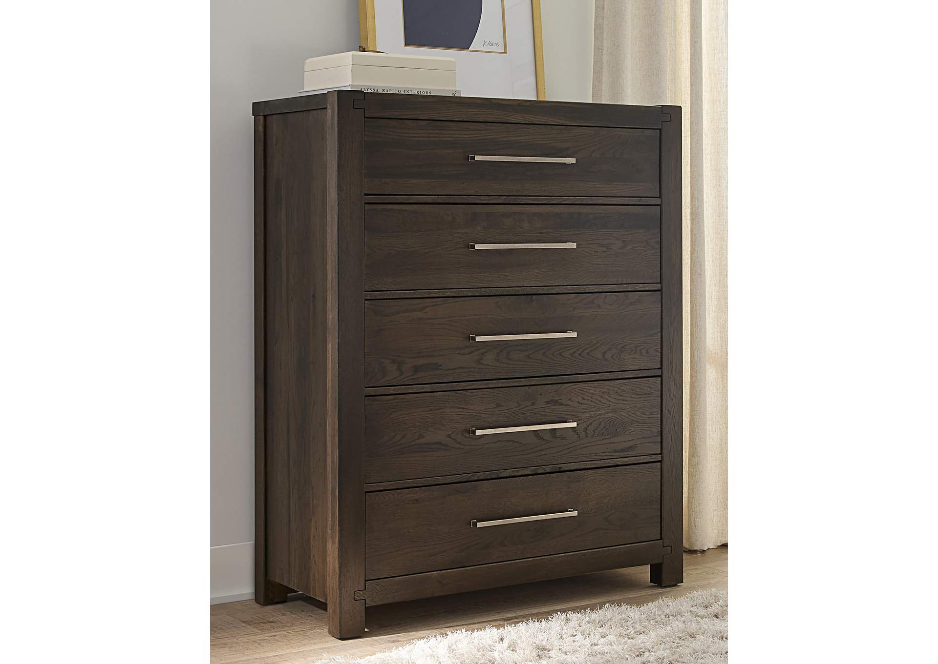 Joinery-Espresso Oak Chest - 5 Drawer image 3