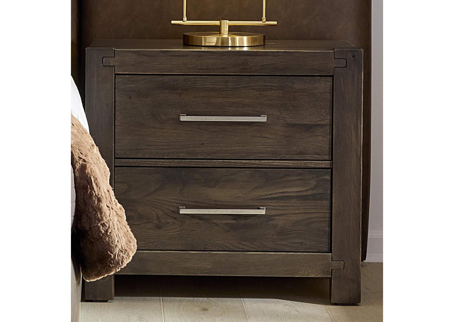Joinery-Espresso Oak Night Stand - 2 Drawer image 1