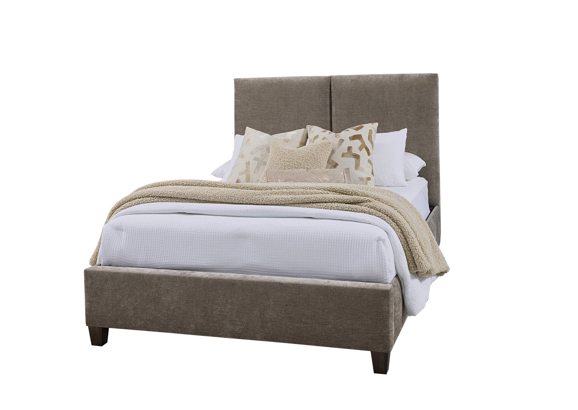 Joinery-Espresso Oak Queen Upholstery Bed-Brindle Grey image 1