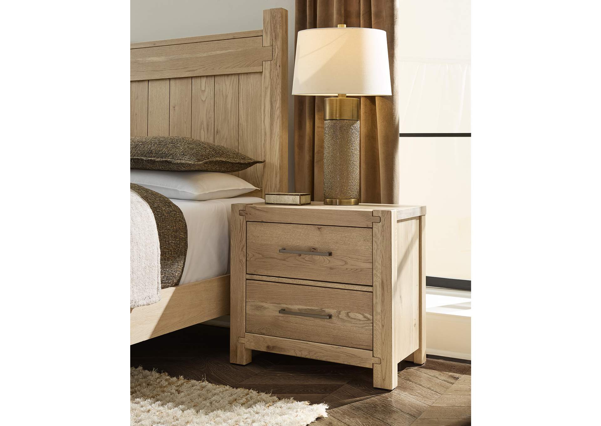 Joinery-Natural Oak Night Stand - 2 Drawer image 3