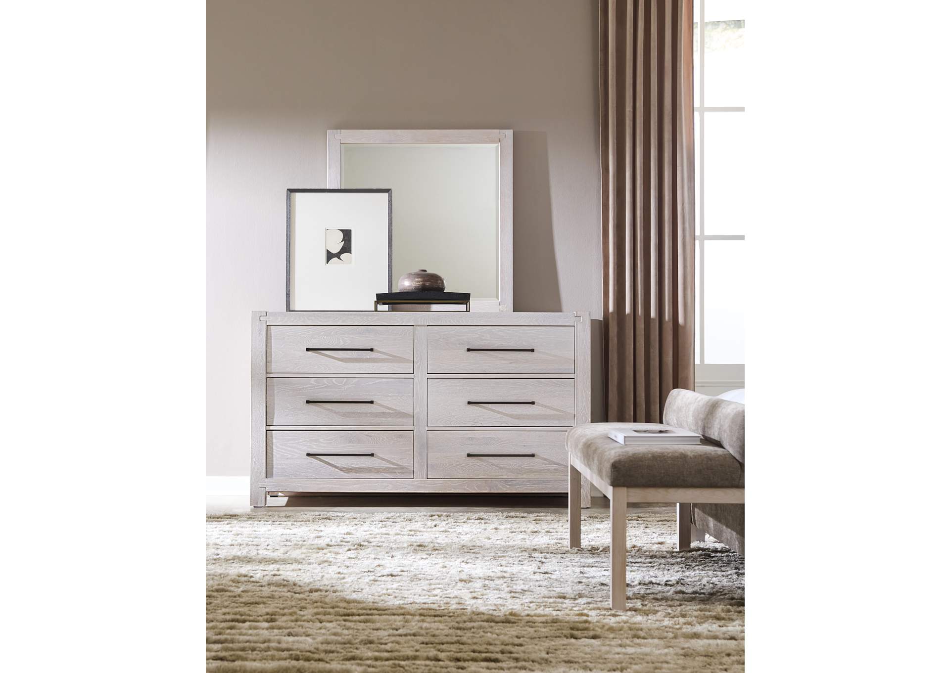 Joinery-Washed White Oak Dresser - 6 Drawer image 4