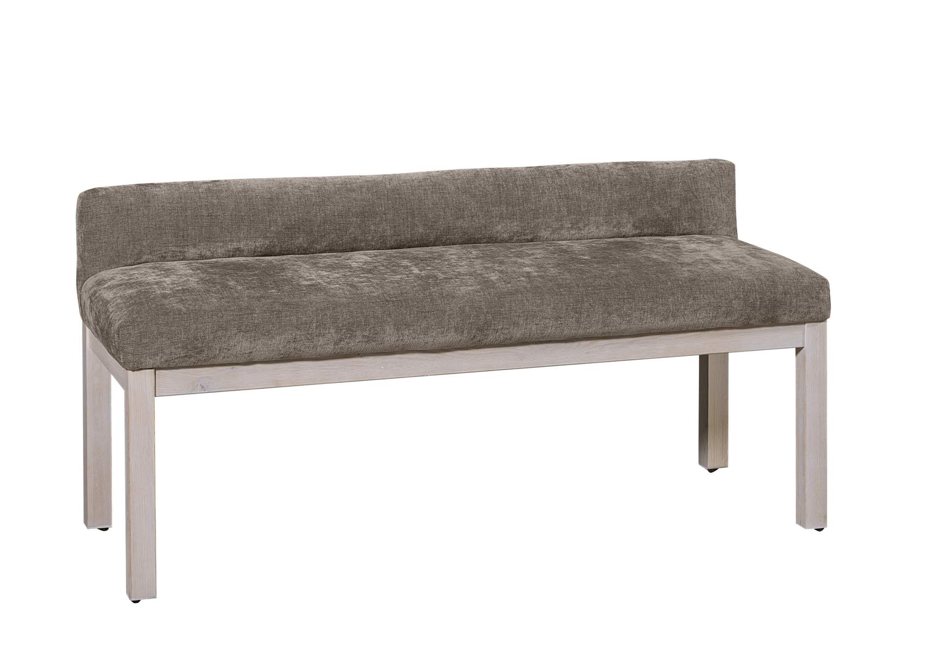 Joinery-Washed White Oak Brindle Grey Upholstery Bench image 1