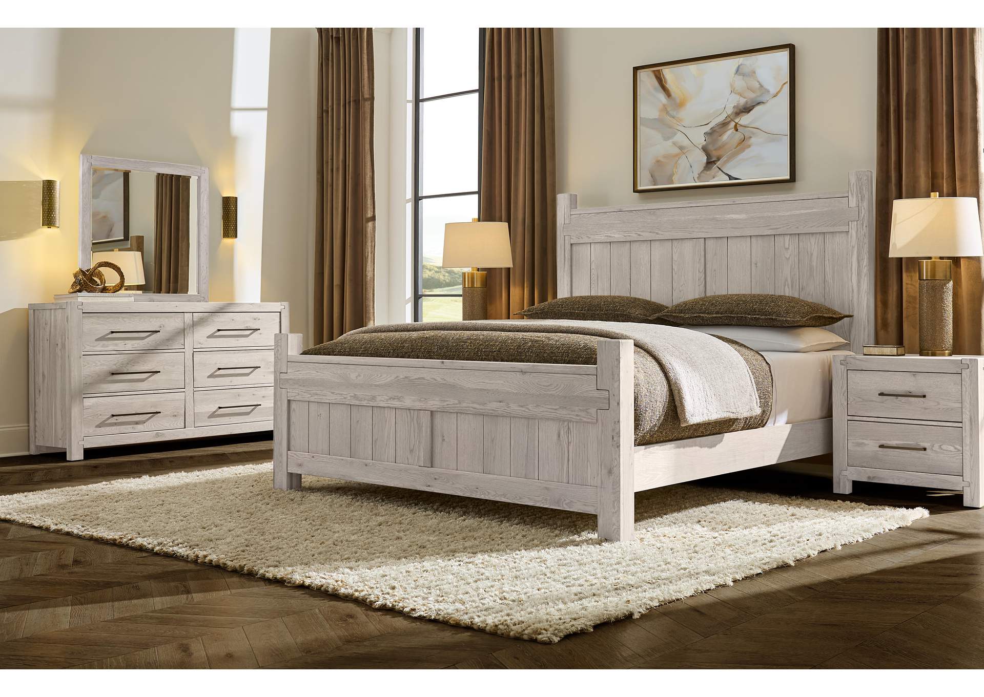 Joinery-Washed White Oak California King Poster Bed image 4