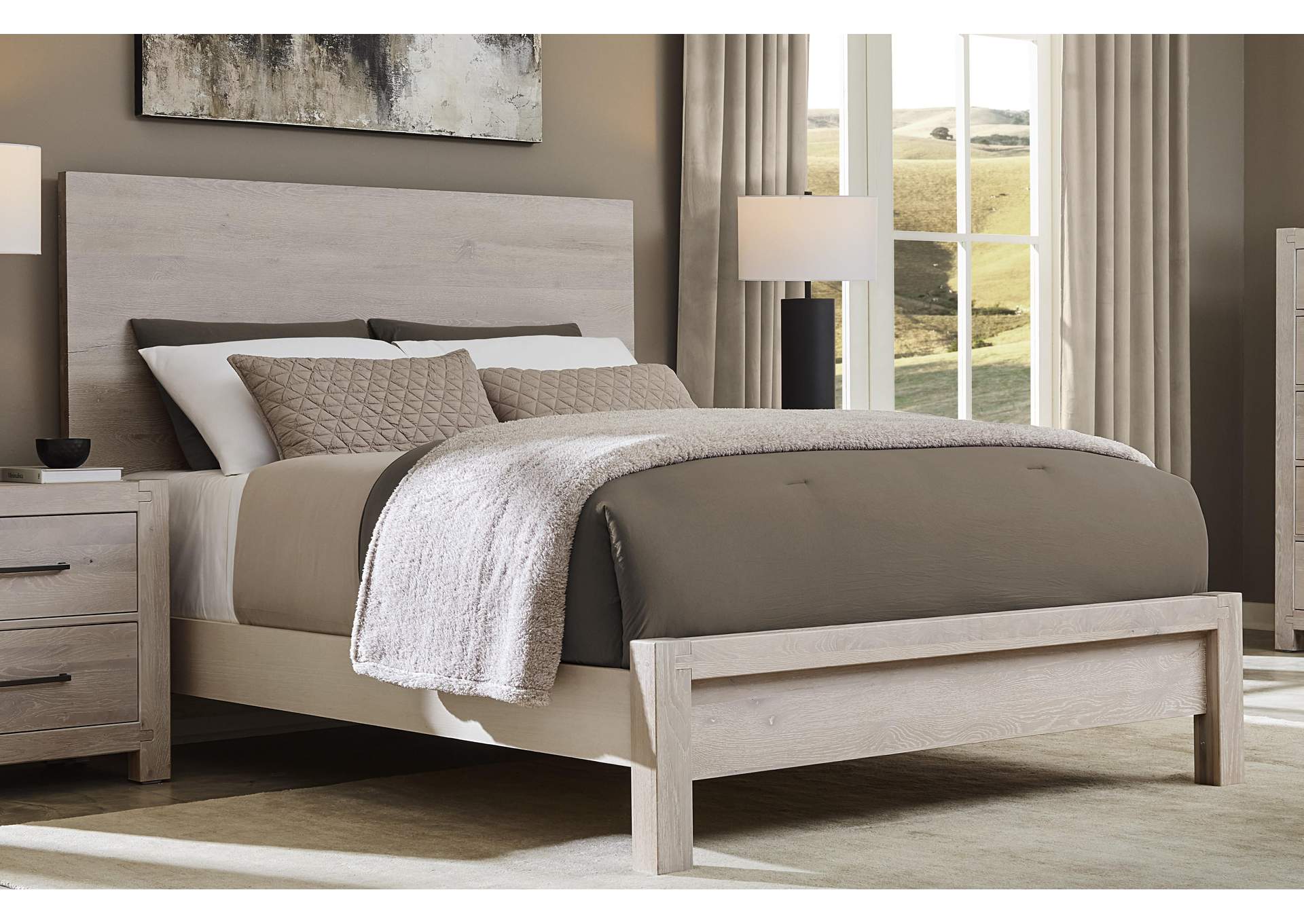 Joinery-Washed White Oak California King Plank Bed image 1