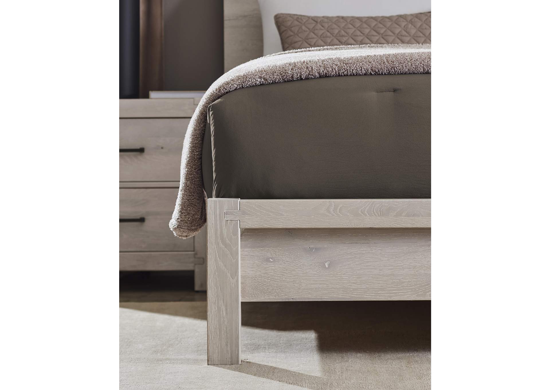 Joinery-Washed White Oak California King Plank Bed image 3