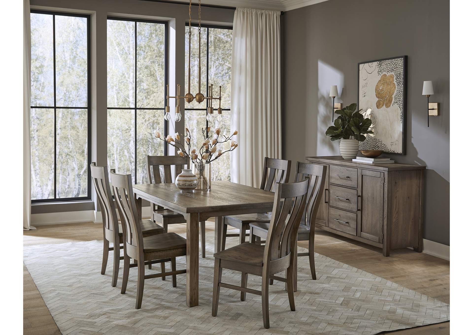 Dovetail Dining - Aged Grey Vertical Slat Chair