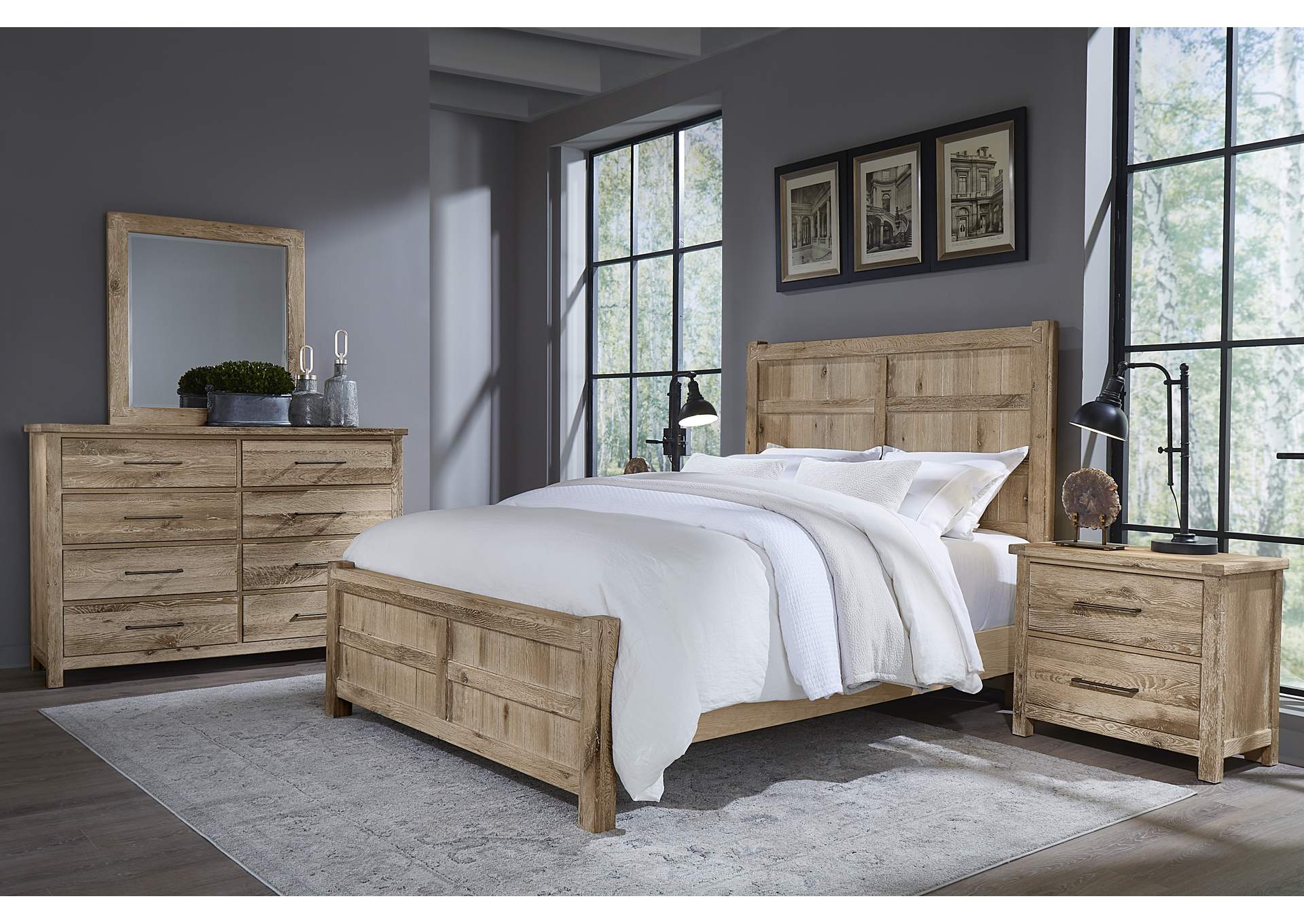 Dovetail - Sun Bleached White California King Board & Batten Bed