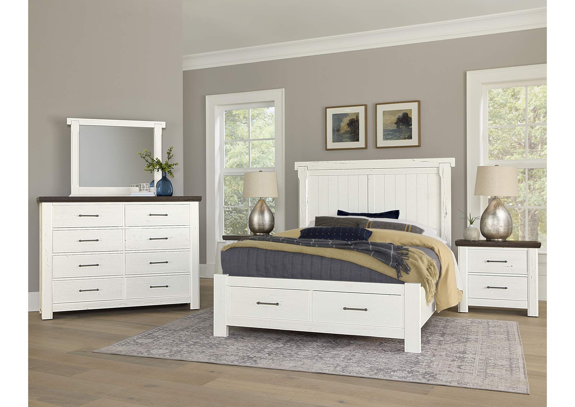 Yellowstone - White & Buckskin Nightstand - 2 Drawer