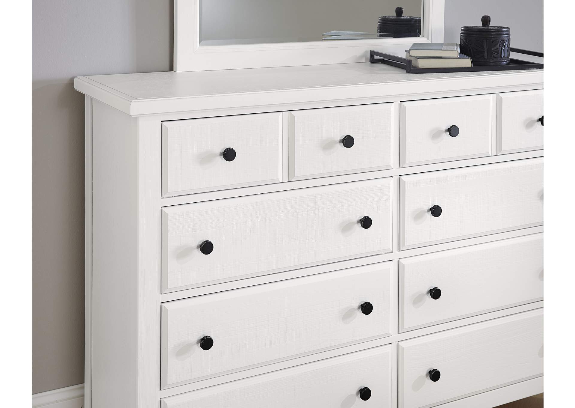 Cool Farmhouse-Soft White Dresser - 8 Drawer