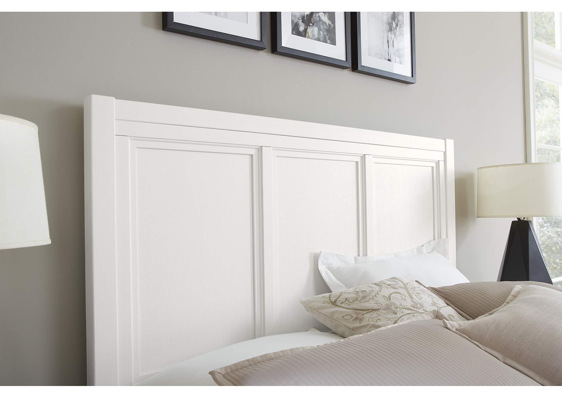Cool Farmhouse-Soft White King Panel Bed