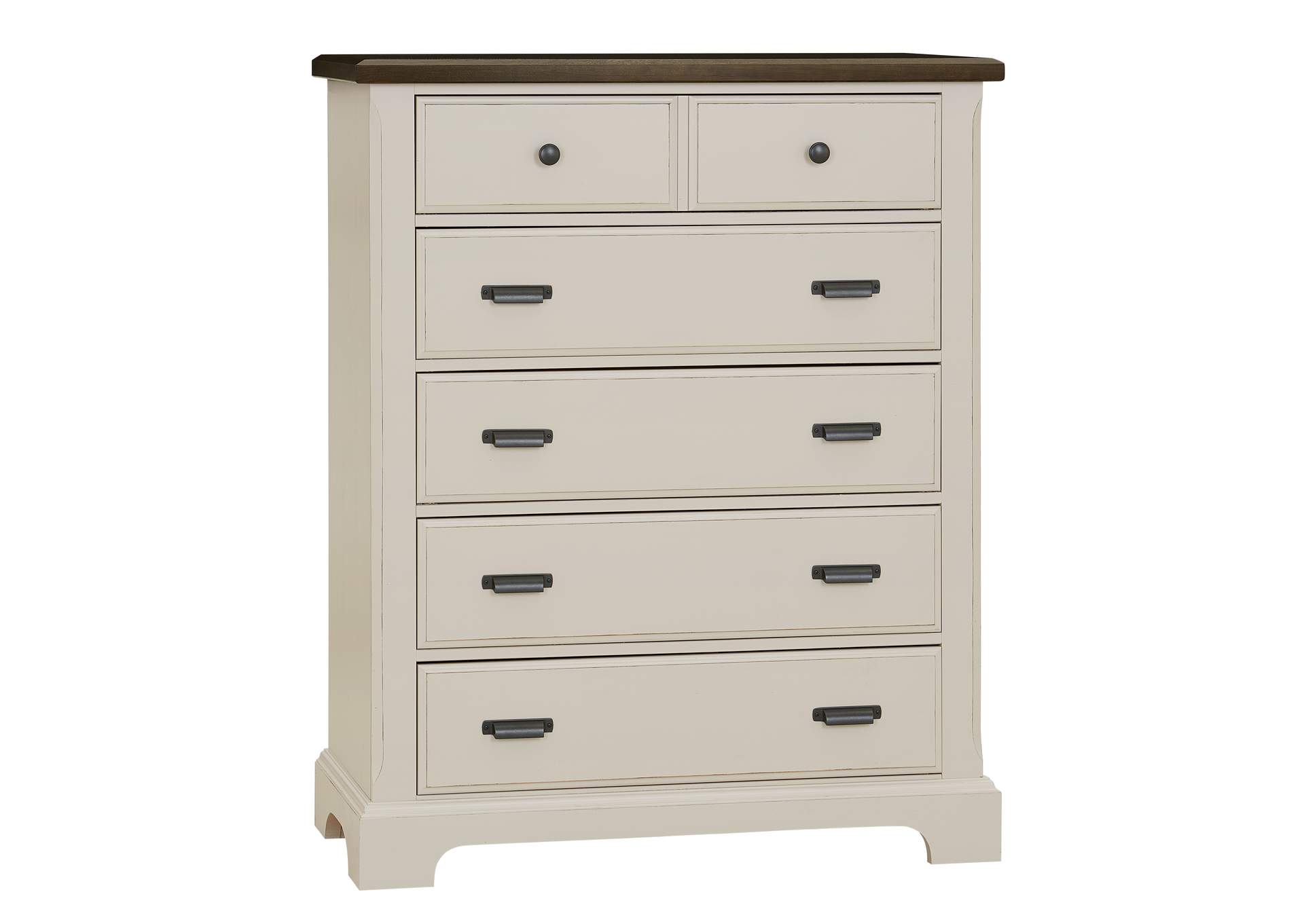 Lancaster County-Amish Walnut Two-Tone Chest -5 Drawer