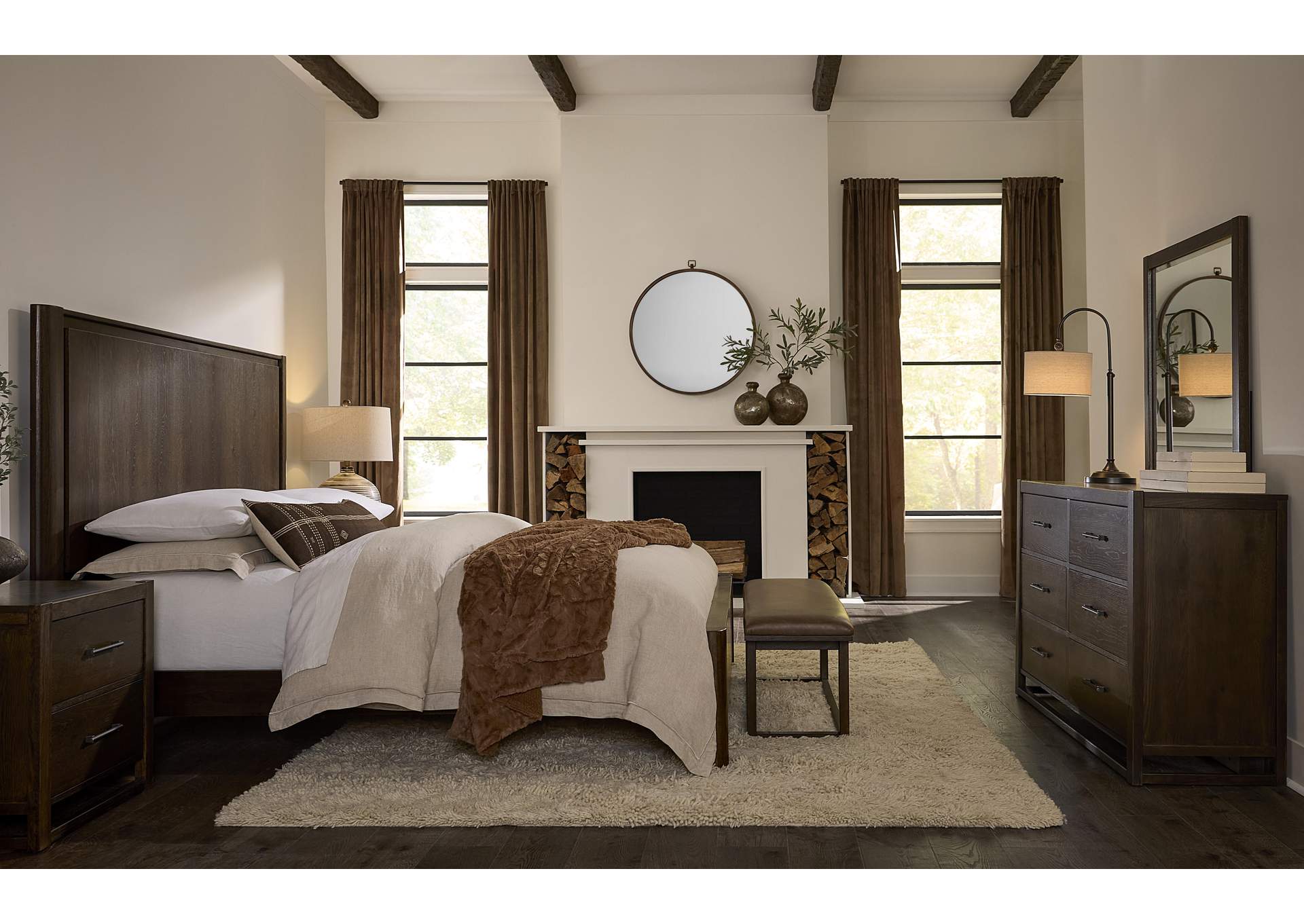 Lodge & Loft-Dark Oak King Radius Poster Bed image 4