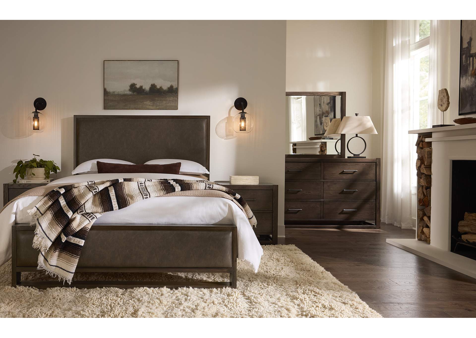 Lodge & Loft-Dark Oak Queen Upholstery Bed - Sedona Brown image 3