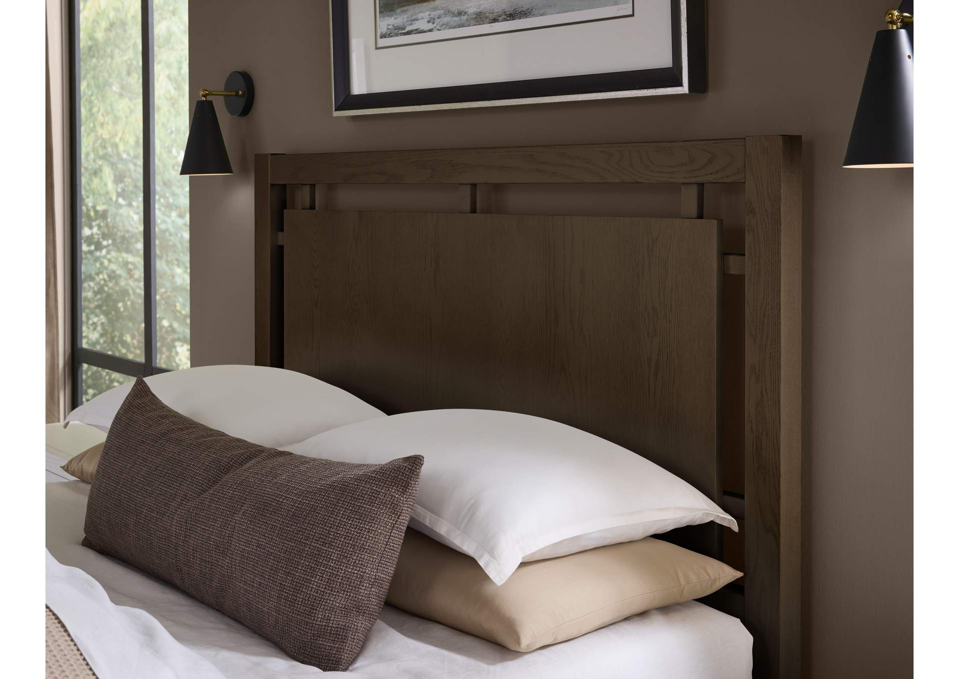 Lodge & Loft-Dark Oak King Floating Panel Bed image 6