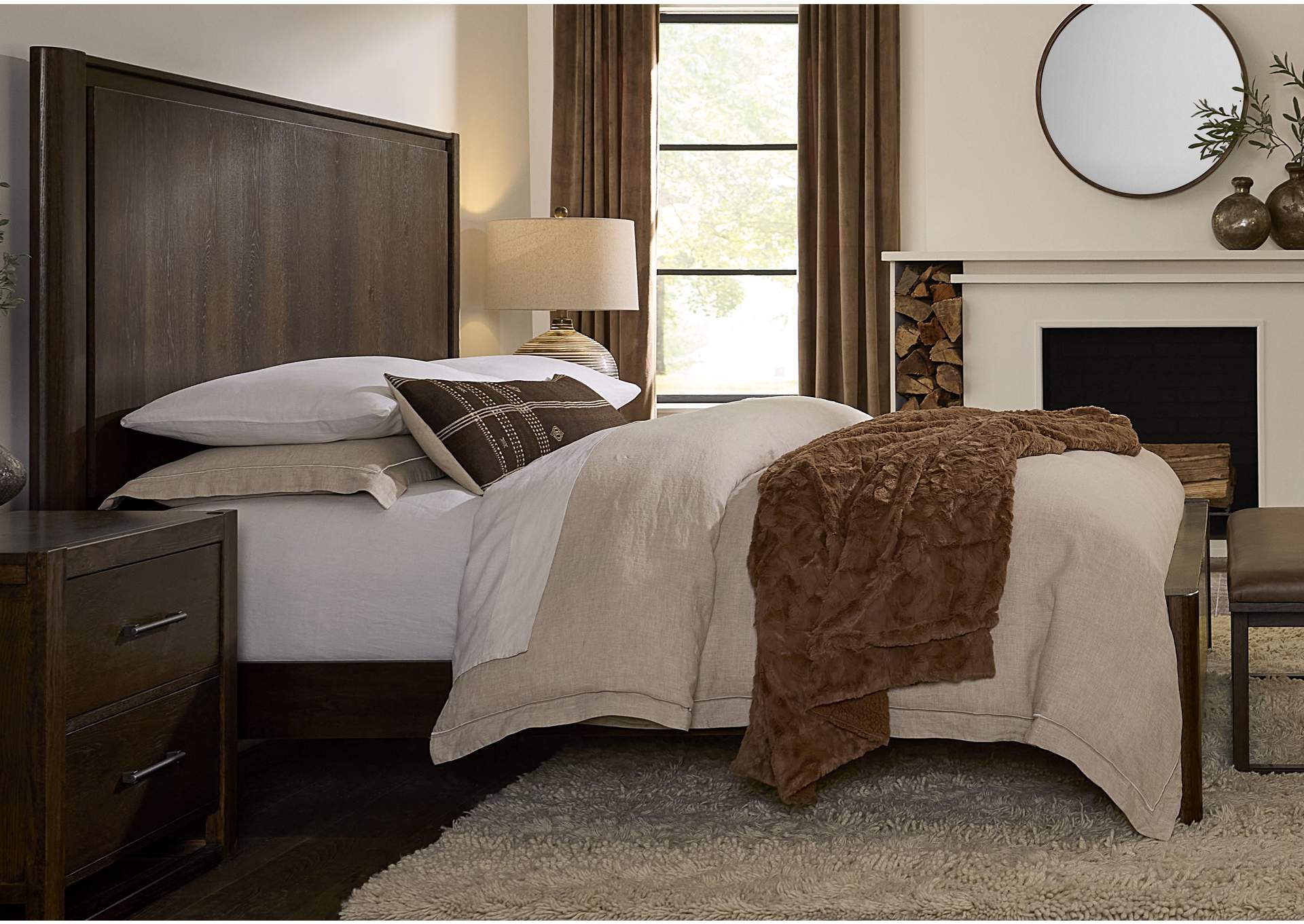 Lodge & Loft-Dark Oak King Radius Poster Bed image 3